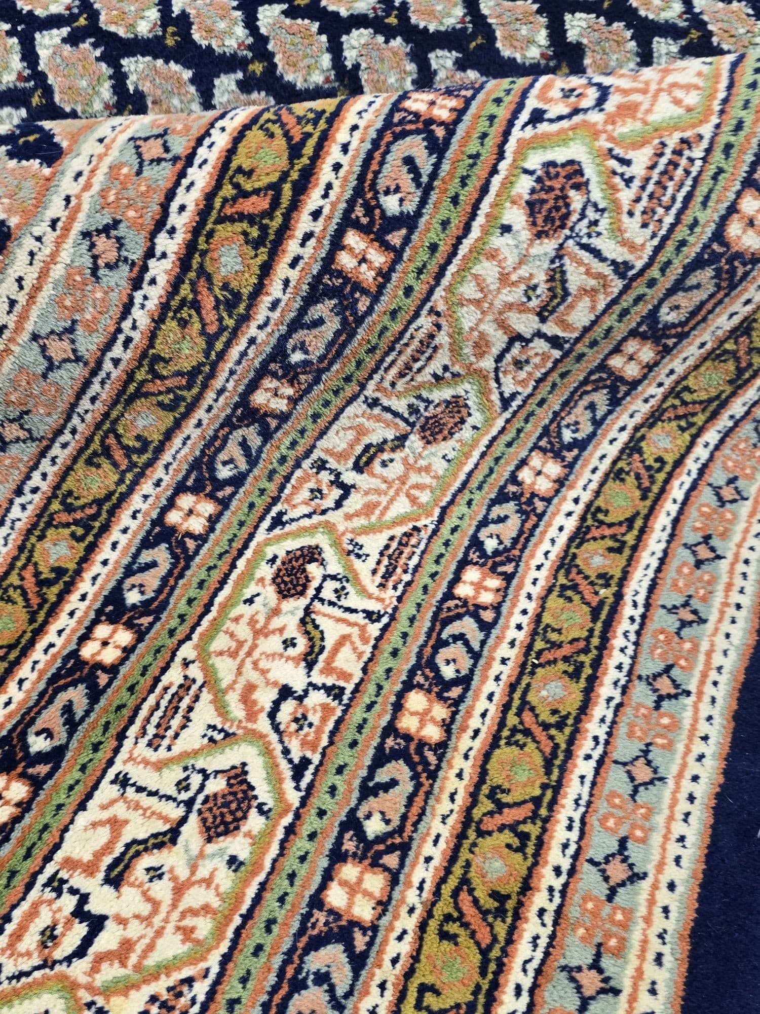 Rug Indo Mir, 200x300 cm, blue beige green orange, wool, India - 396750