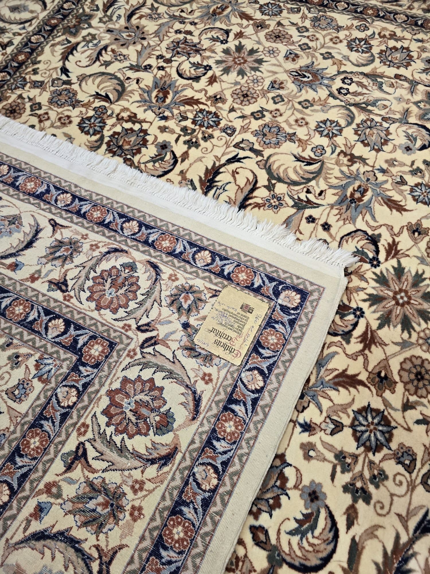 Dywan Isfahan 220x305 cm, kremowy, wełna, Iran - 396790