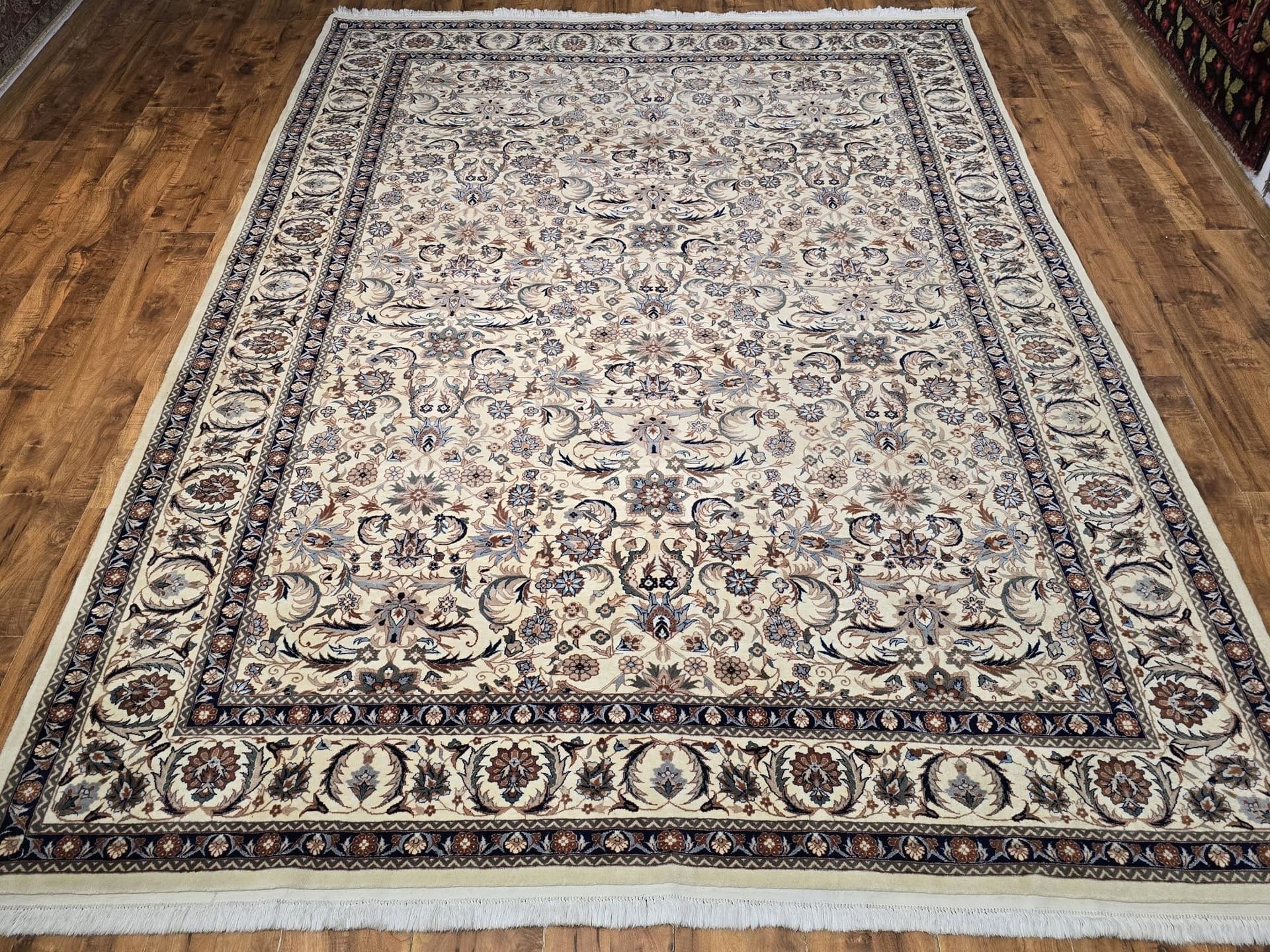 Dywan Isfahan 220x305 cm, kremowy, wełna, Iran - 396792