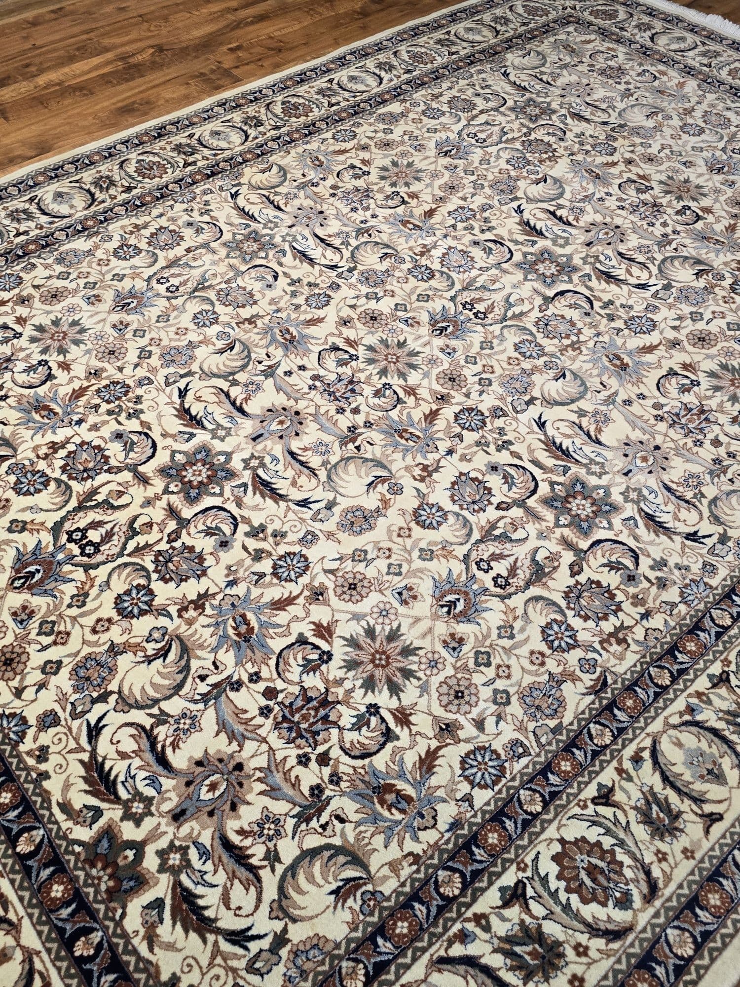 Dywan Isfahan 220x305 cm, kremowy, wełna, Iran - 396789