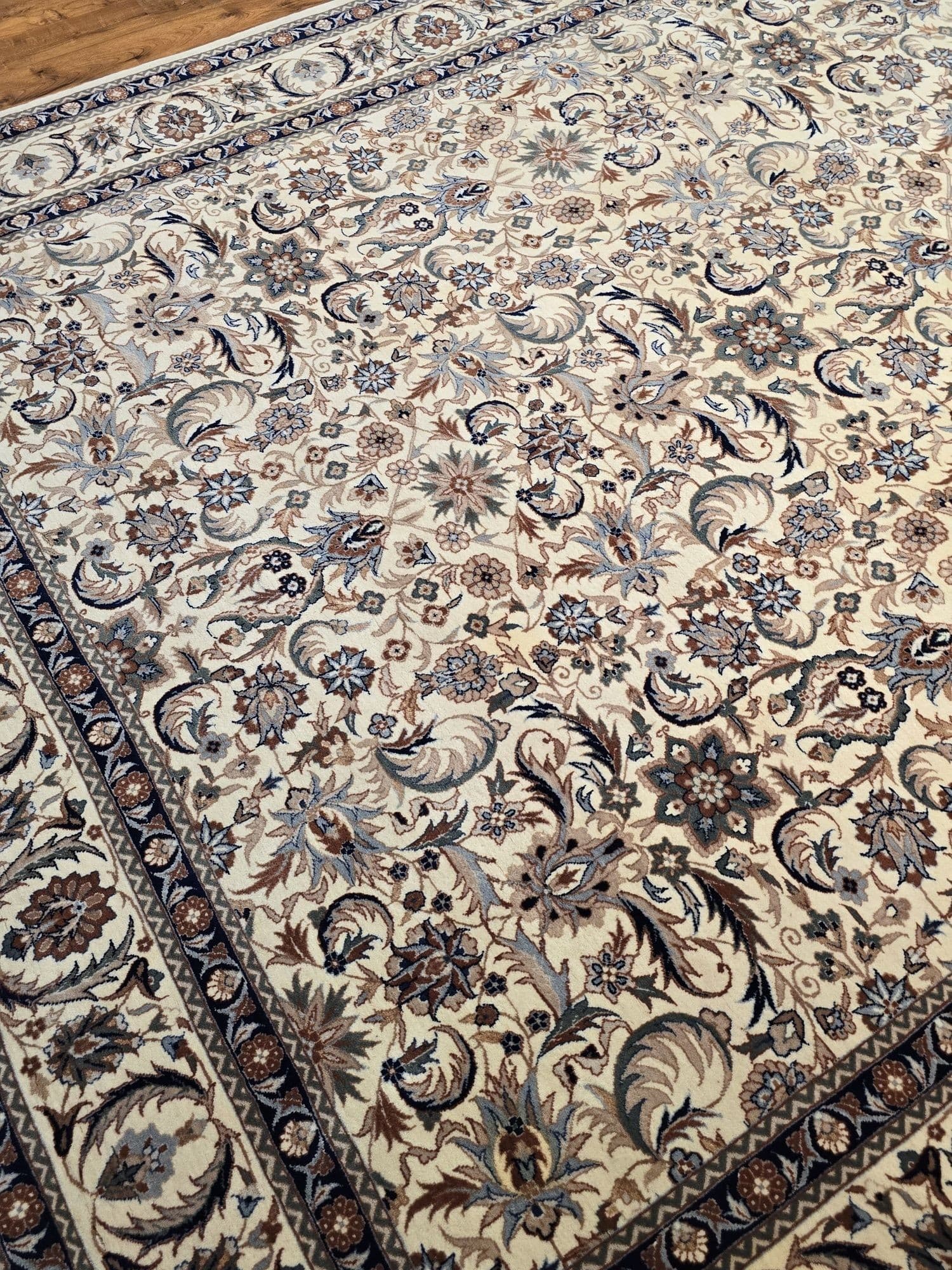 Dywan Isfahan 220x305 cm, kremowy, wełna, Iran - 396787