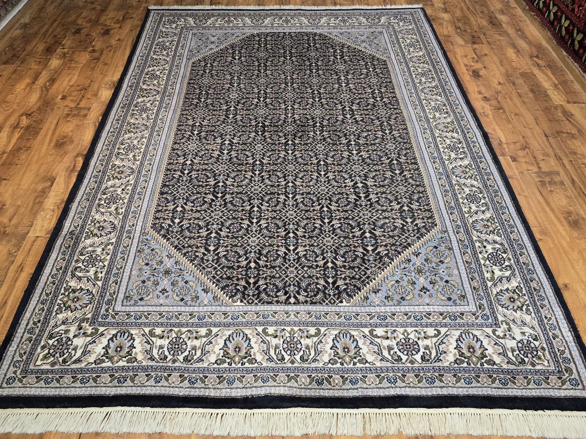 Rug Indo Herati, 200x305 cm, blue black, wool, India - 396882