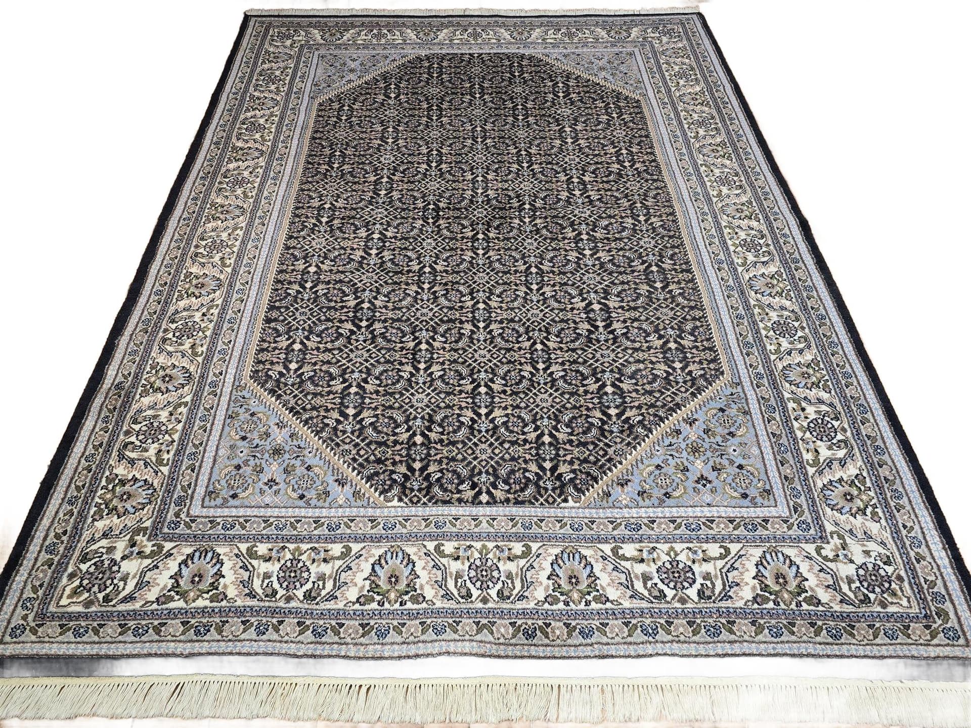Rug Indo Herati, 200x305 cm, blue black, wool, India
