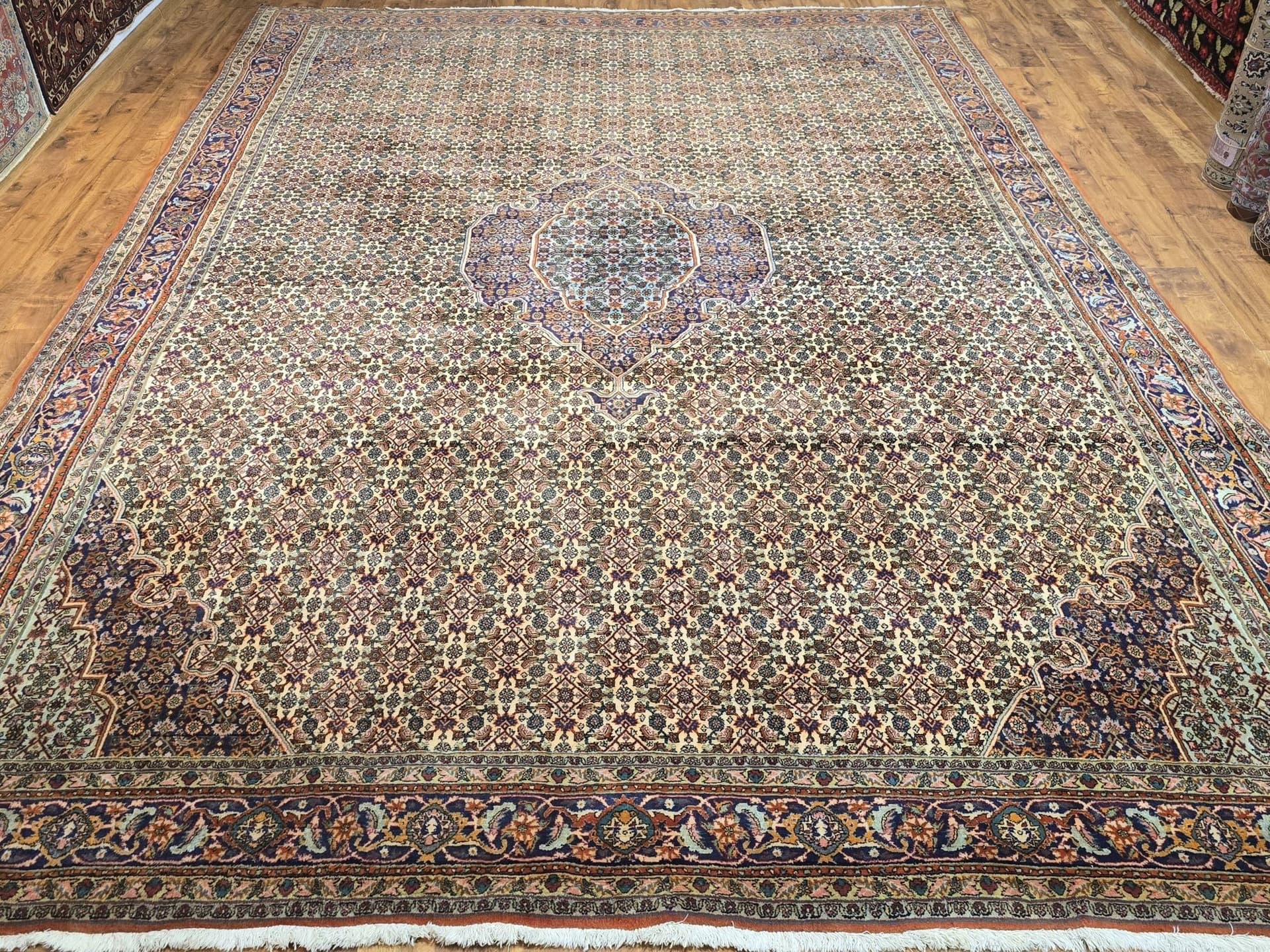 Dywan Bidjar Kurdi 250x360 cm, beżowy wełna, Iran, lata 60. - 396900
