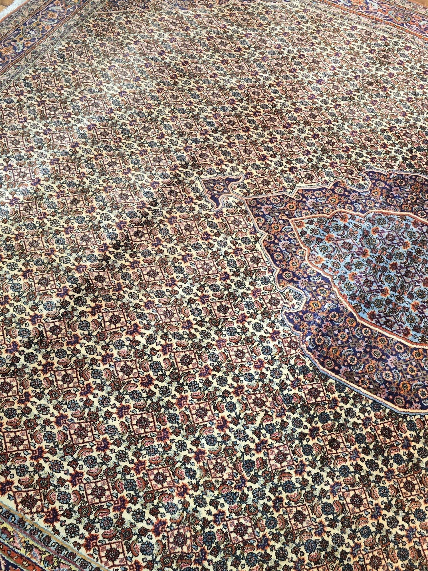 Dywan Bidjar Kurdi 250x360 cm, beżowy wełna, Iran, lata 60. - 396894