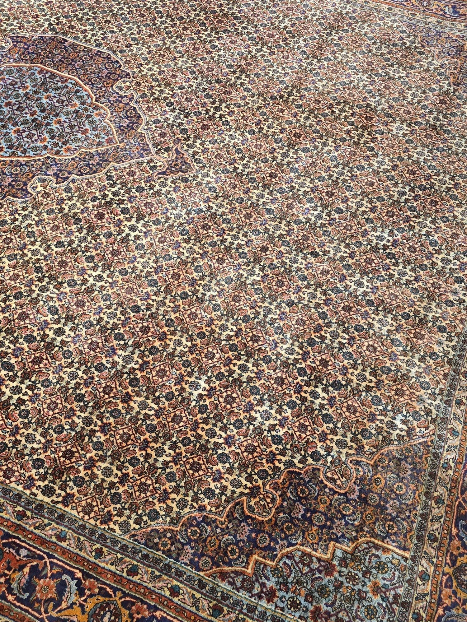 Dywan Bidjar Kurdi 250x360 cm, beżowy wełna, Iran, lata 60. - 396899