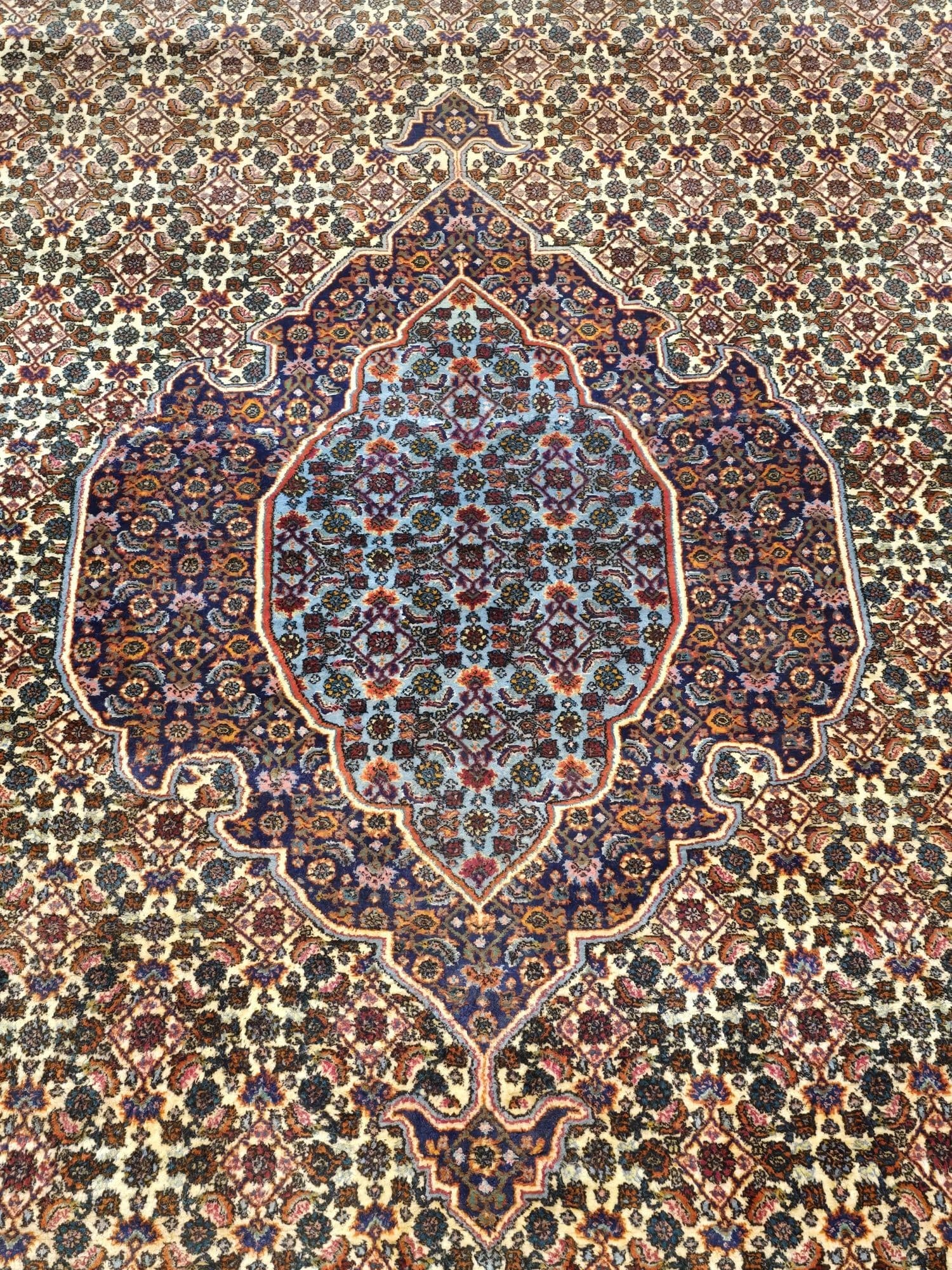 Dywan Bidjar Kurdi 250x360 cm, beżowy wełna, Iran, lata 60. - 396896