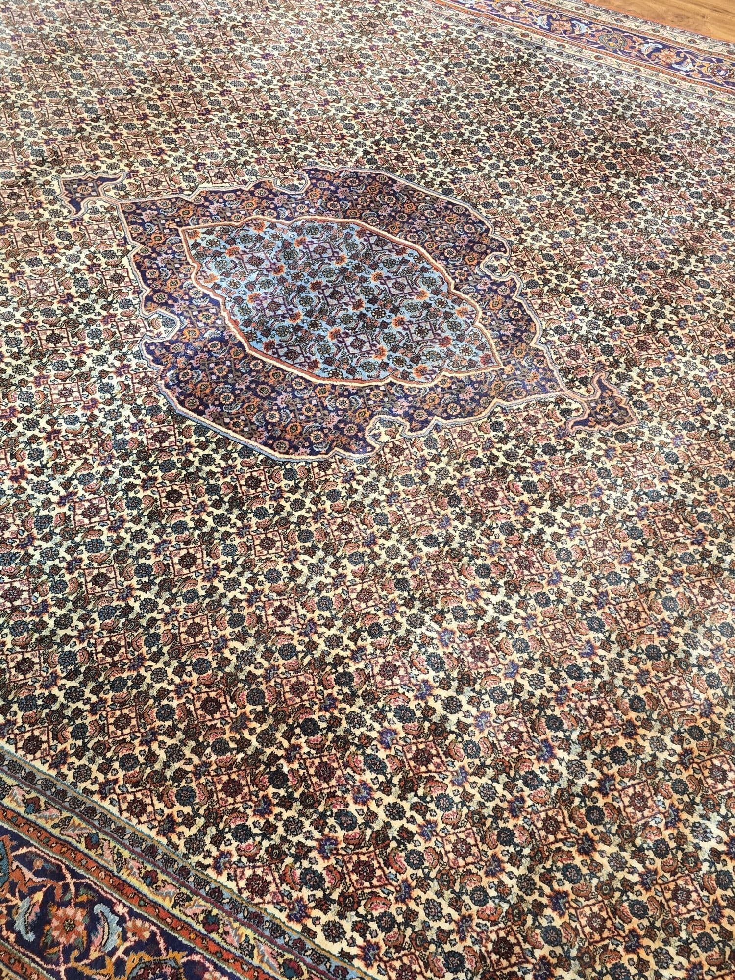 Dywan Bidjar Kurdi 250x360 cm, beżowy wełna, Iran, lata 60. - 396898