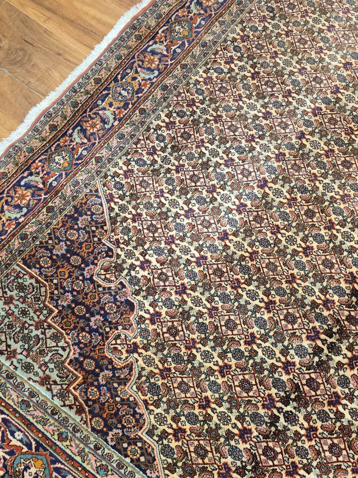 Dywan Bidjar Kurdi 250x360 cm, beżowy wełna, Iran, lata 60. - 396893