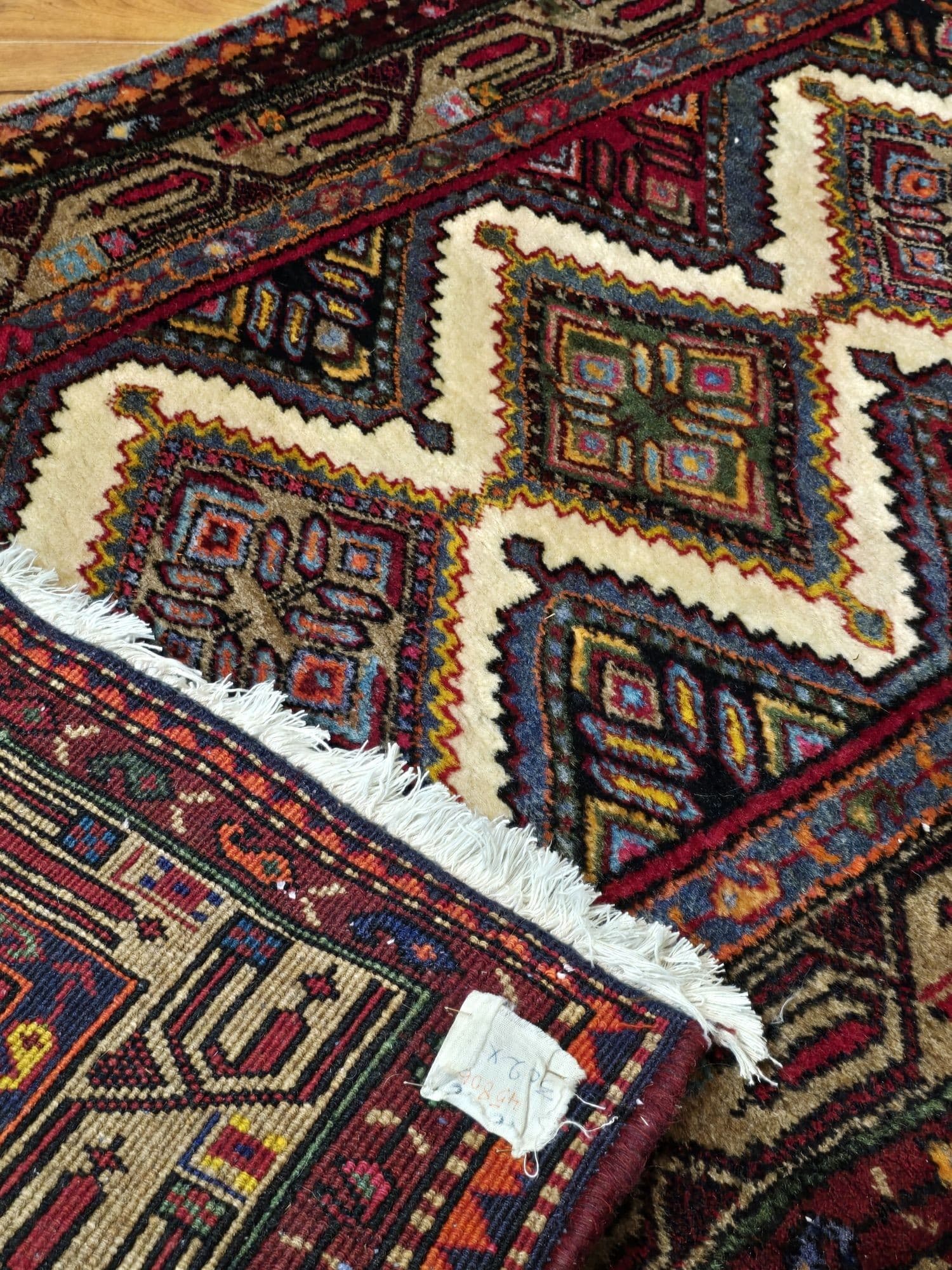 Chodnik Hamadan 90x300 cm, czerwony, wełna, Iran, początek XX w. - 396915