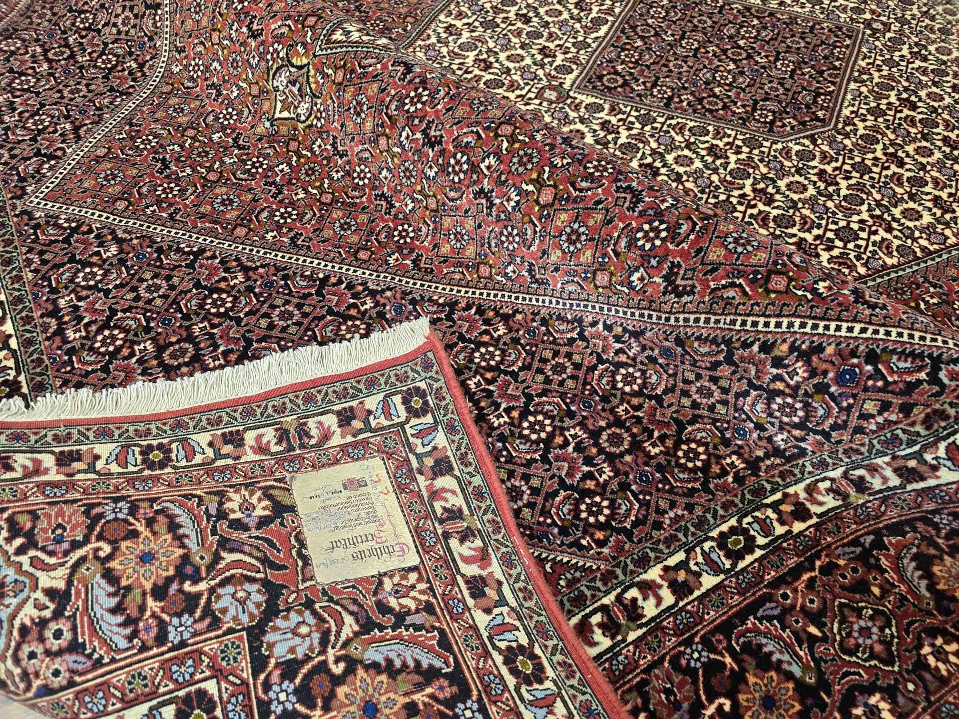 Dywan Bidjar 200x300 cm, czerwony kremowy niebieski, wełna, Iran - 396926