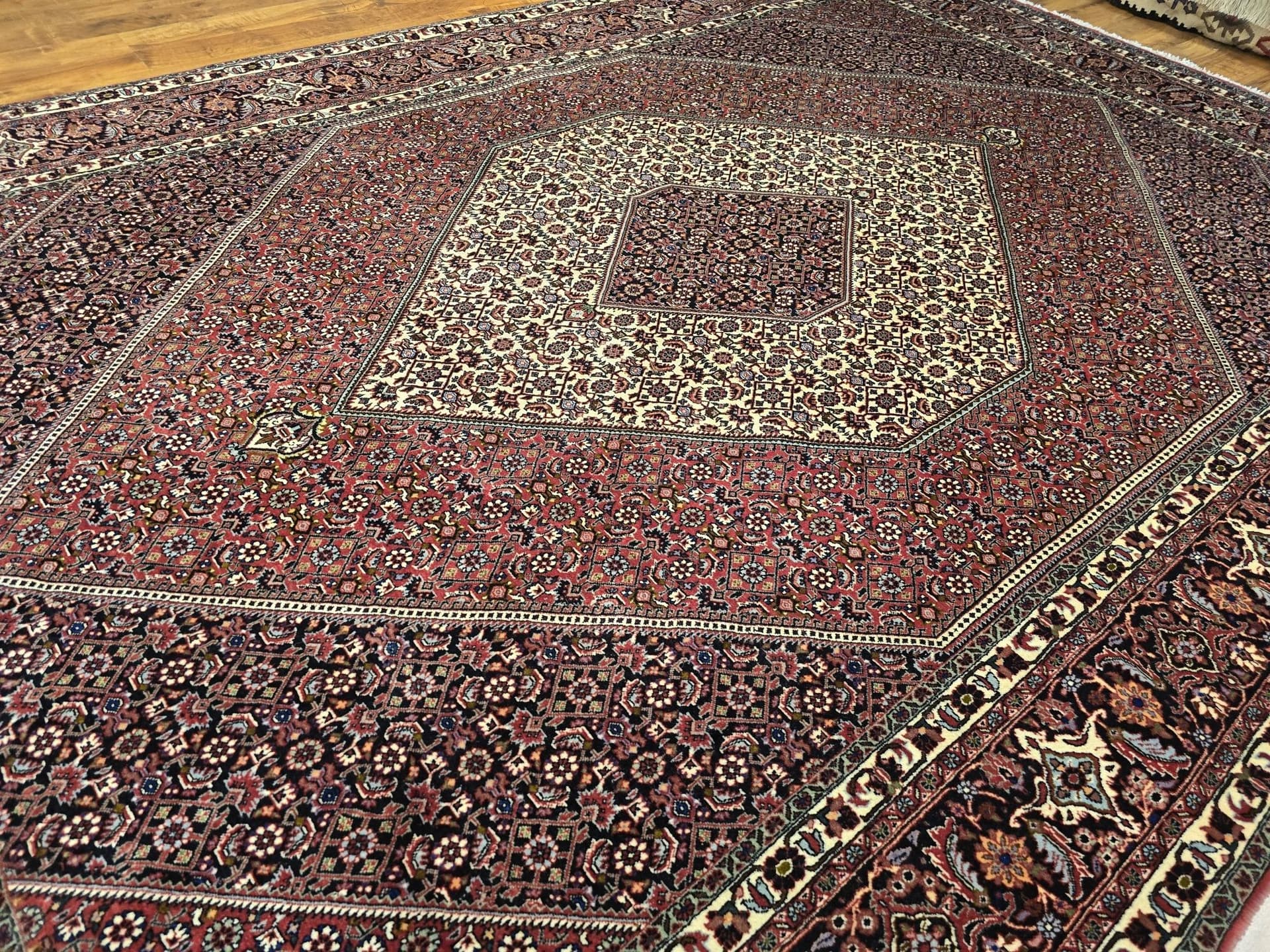 Dywan Bidjar 200x300 cm, czerwony kremowy niebieski, wełna, Iran - 396921
