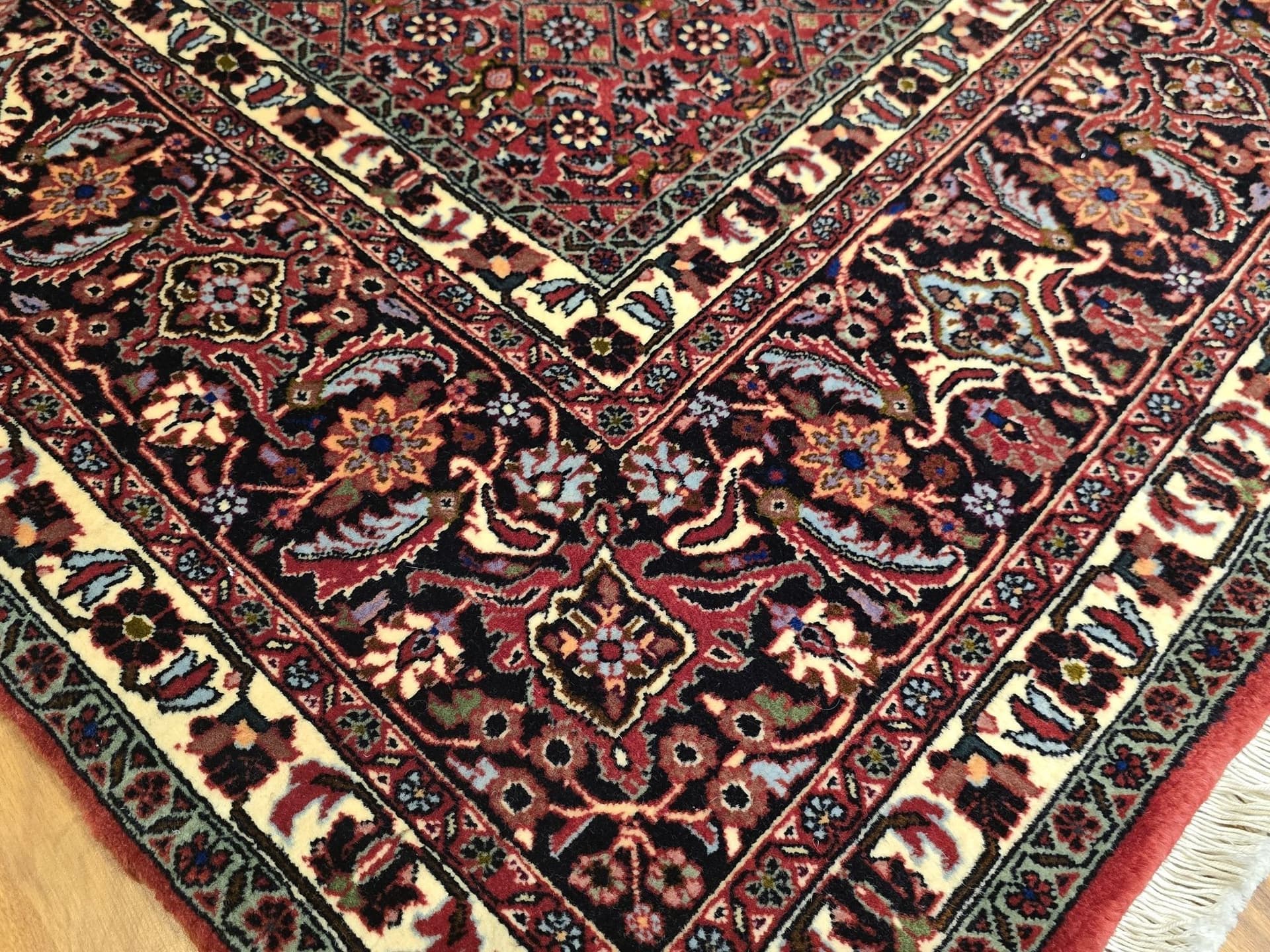 Dywan Bidjar 200x300 cm, czerwony kremowy niebieski, wełna, Iran - 396925