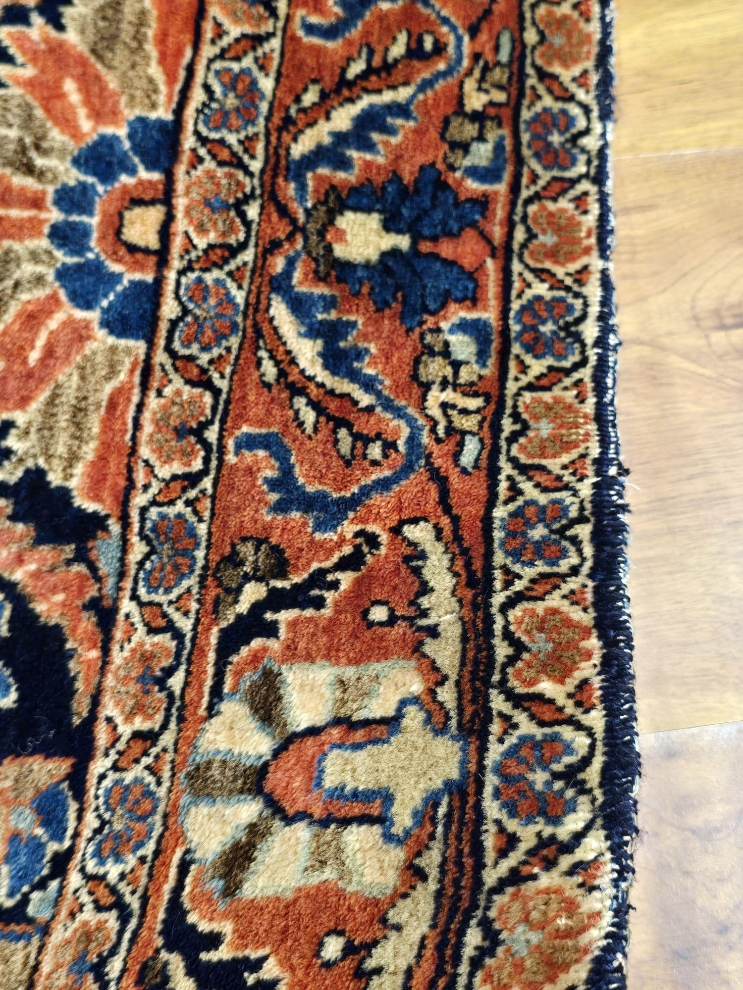 Dywan Farahan Sarough 155x105 cm, niebieski, wełna, Iran, XIX w. - 396933
