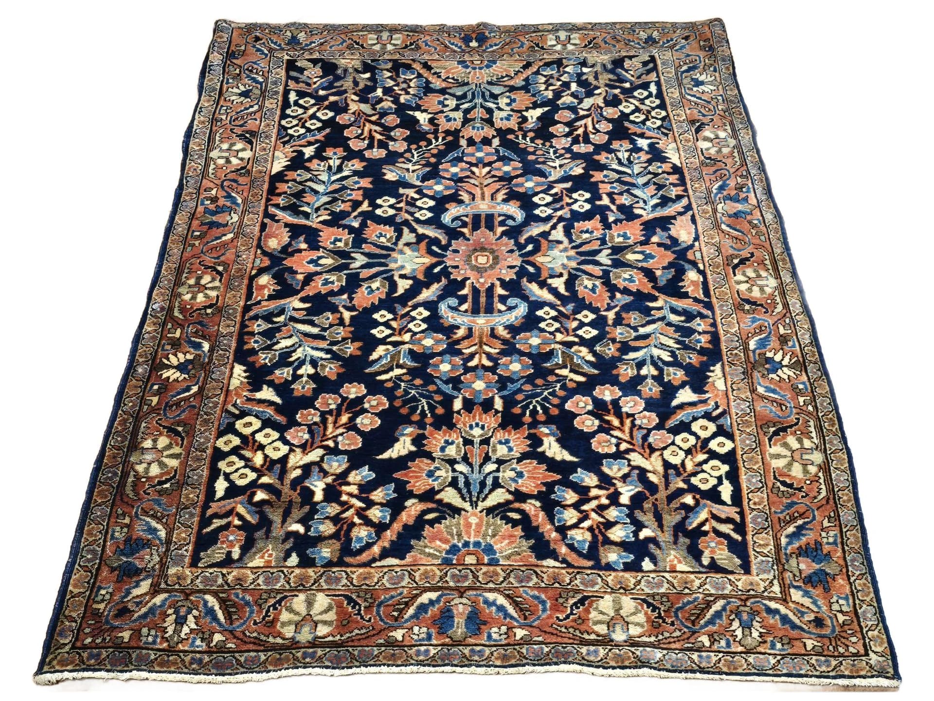 Dywan Farahan Sarough 155x105 cm, niebieski, wełna, Iran, XIX w.