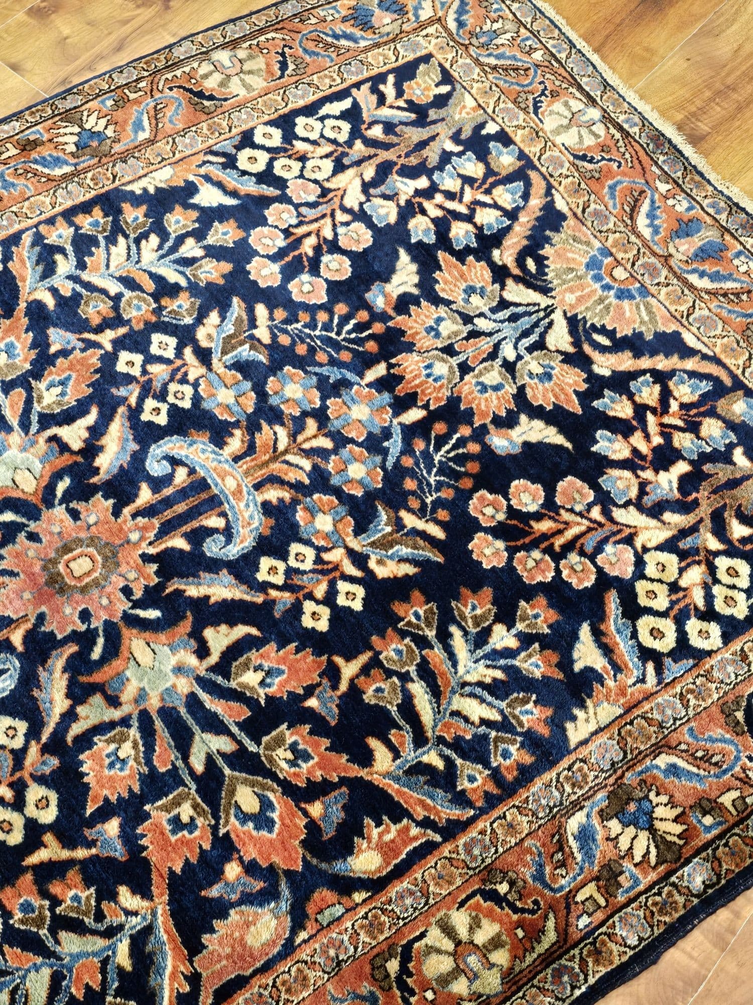 Dywan Farahan Sarough 155x105 cm, niebieski, wełna, Iran, XIX w. - 396932