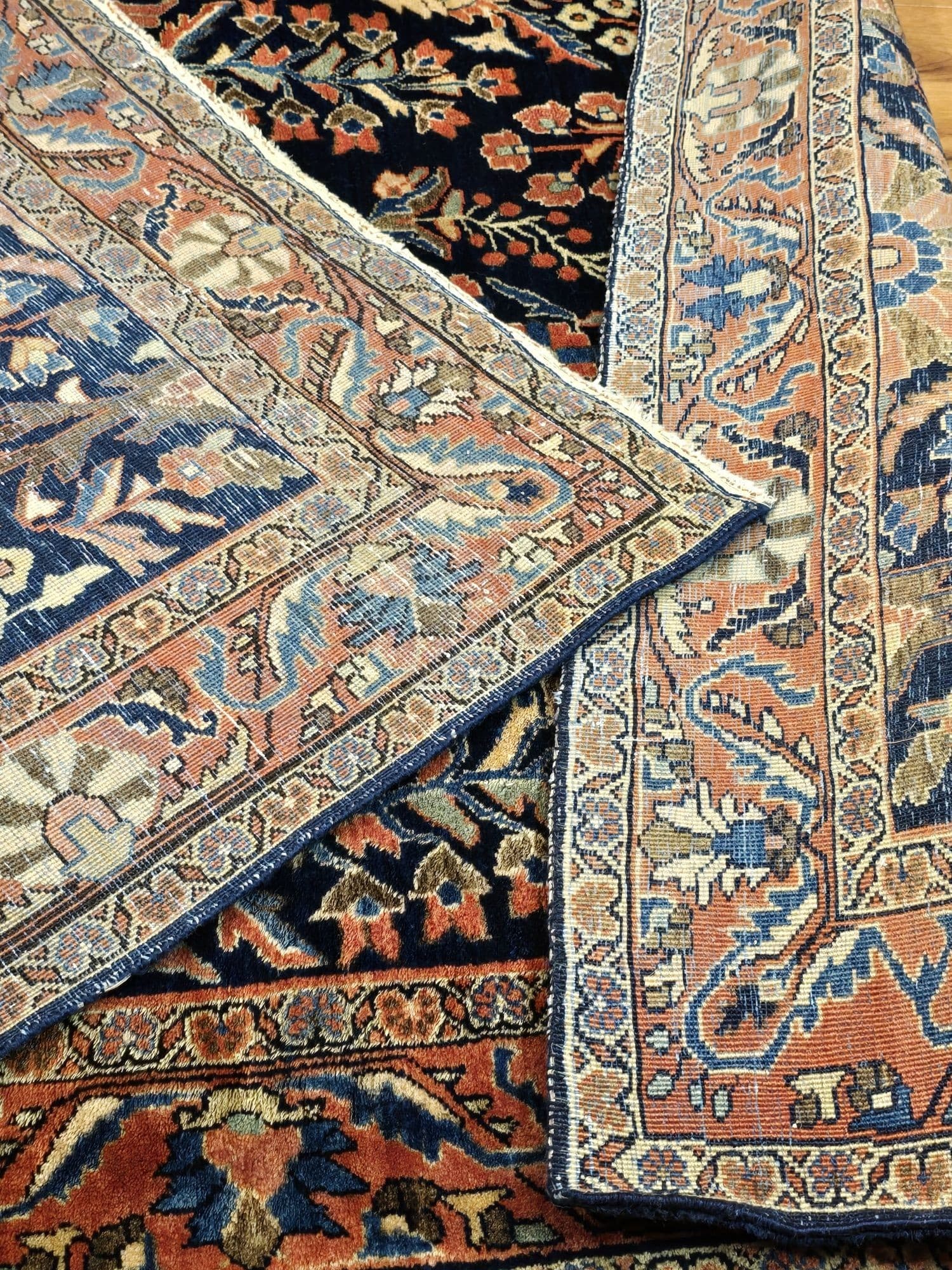 Dywan Farahan Sarough 155x105 cm, niebieski, wełna, Iran, XIX w. - 396931