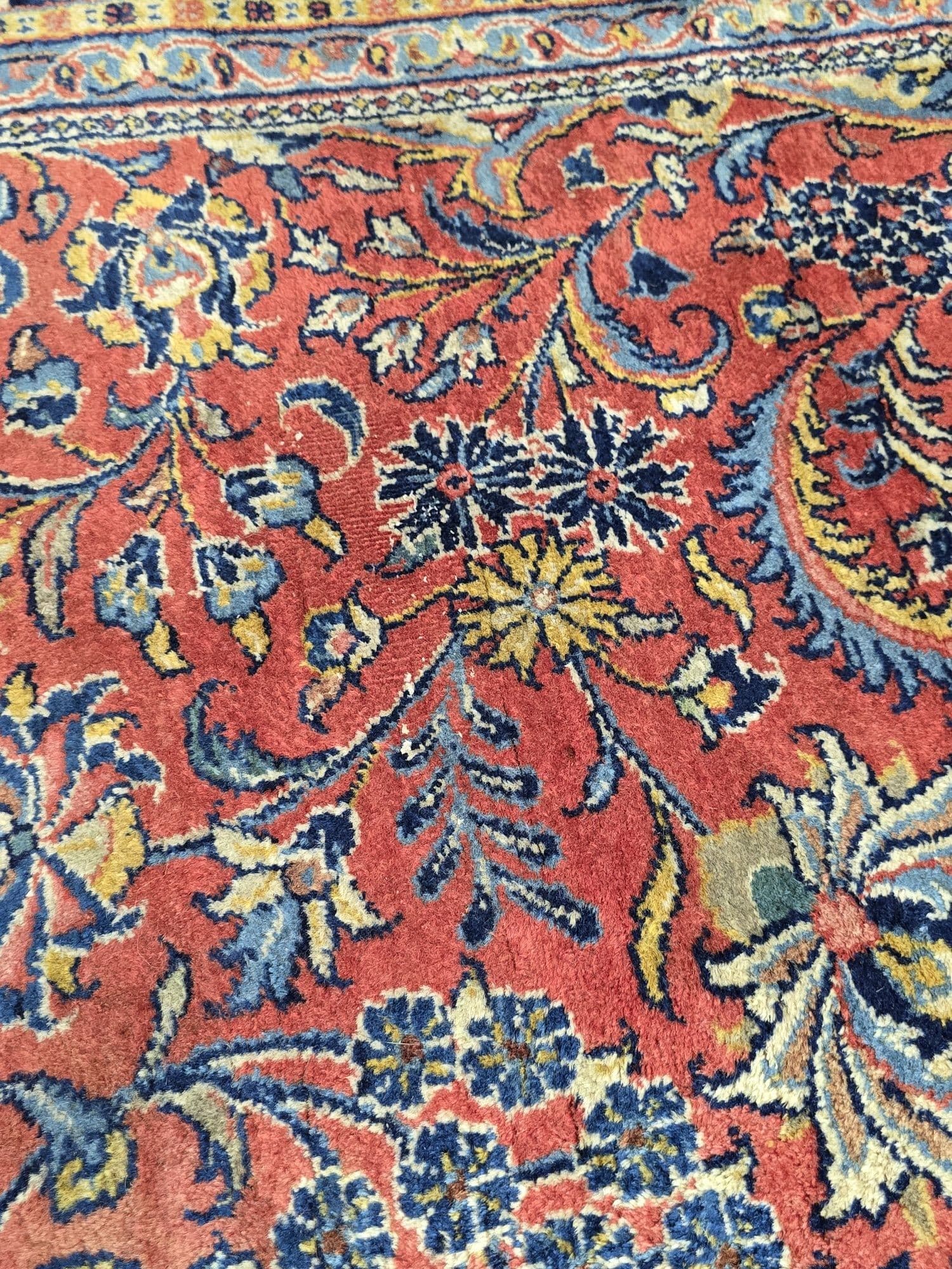 Dywan Sarough Mahal, 240x350 cm, czerwony niebieski, wełna, Iran, początek XX w. - 396961