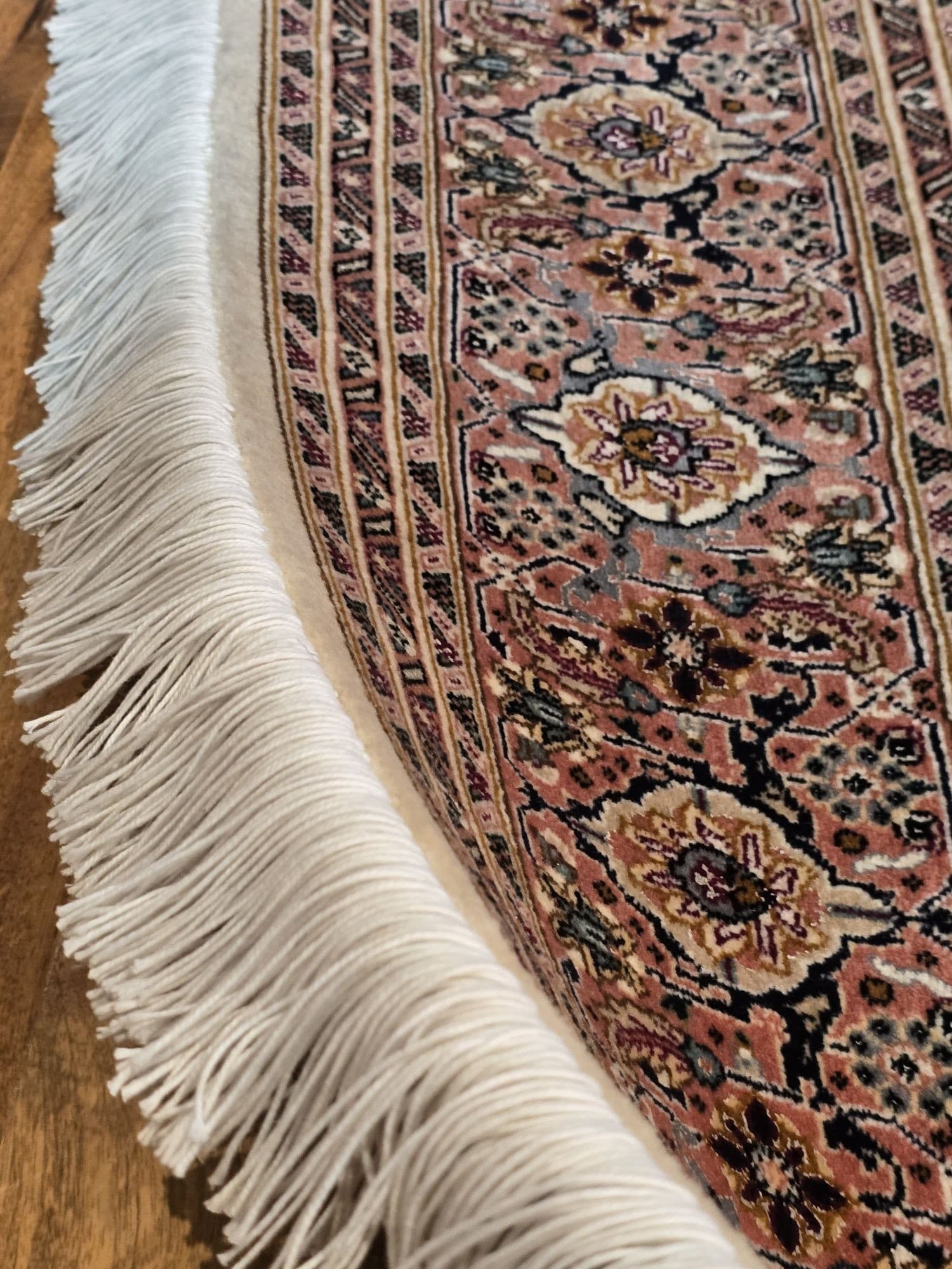 Dywan Tabriz 50 Raj Mahi, beżowy różowy brązowy szary niebieski, wełna, Iran, 155x210 cm - 396977