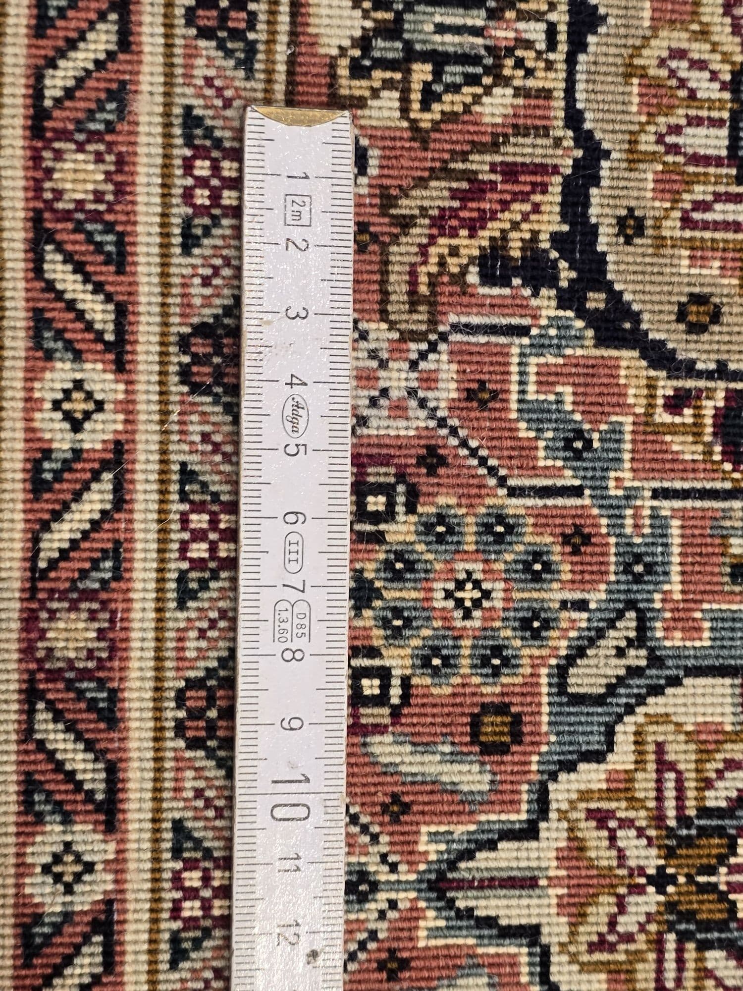 Dywan Tabriz 50 Raj Mahi, beżowy różowy brązowy szary niebieski, wełna, Iran, 155x210 cm - 396979