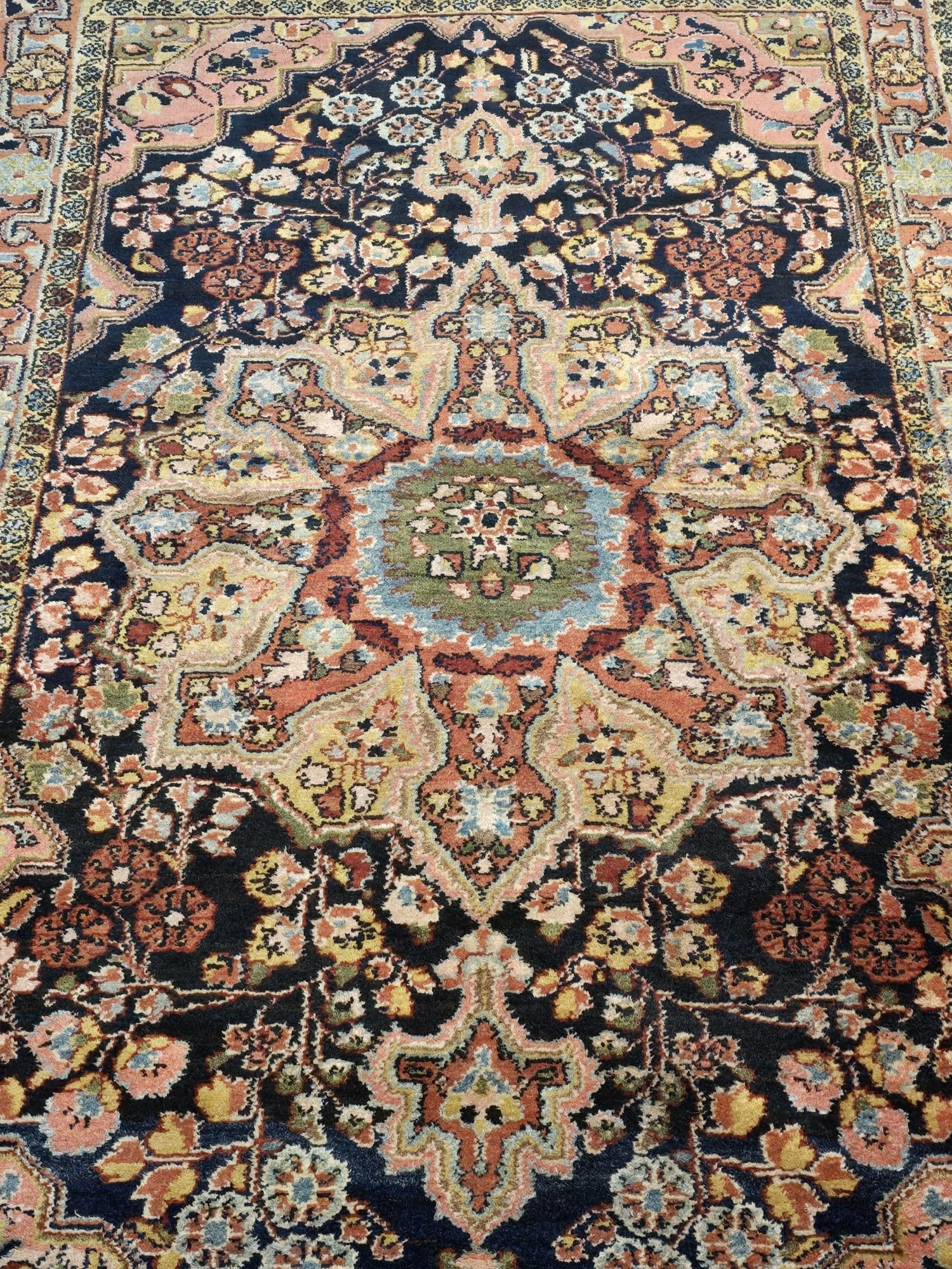 Dywan Malayer Savad-Shahr 130x205 cm, niebieski czerwony zielony biały złoty różowy, wełna, Iran, początek XX w. - 397050