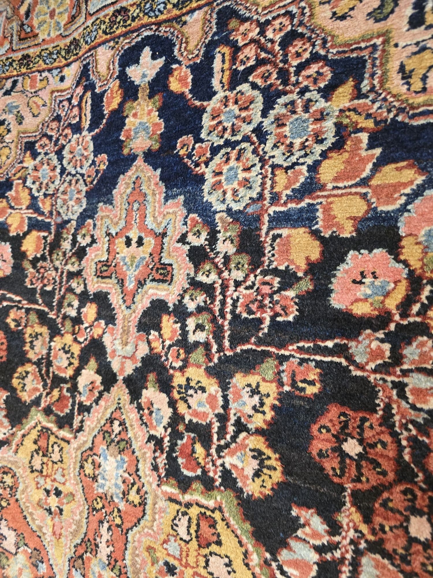 Dywan Malayer Savad-Shahr 130x205 cm, niebieski czerwony zielony biały złoty różowy, wełna, Iran, początek XX w. - 397047