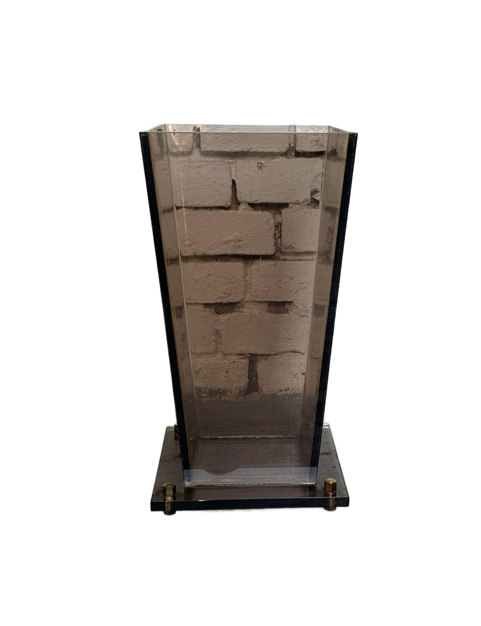 Umbrella Stand, brown grey transparent, acrylic plexiglass, 1970s