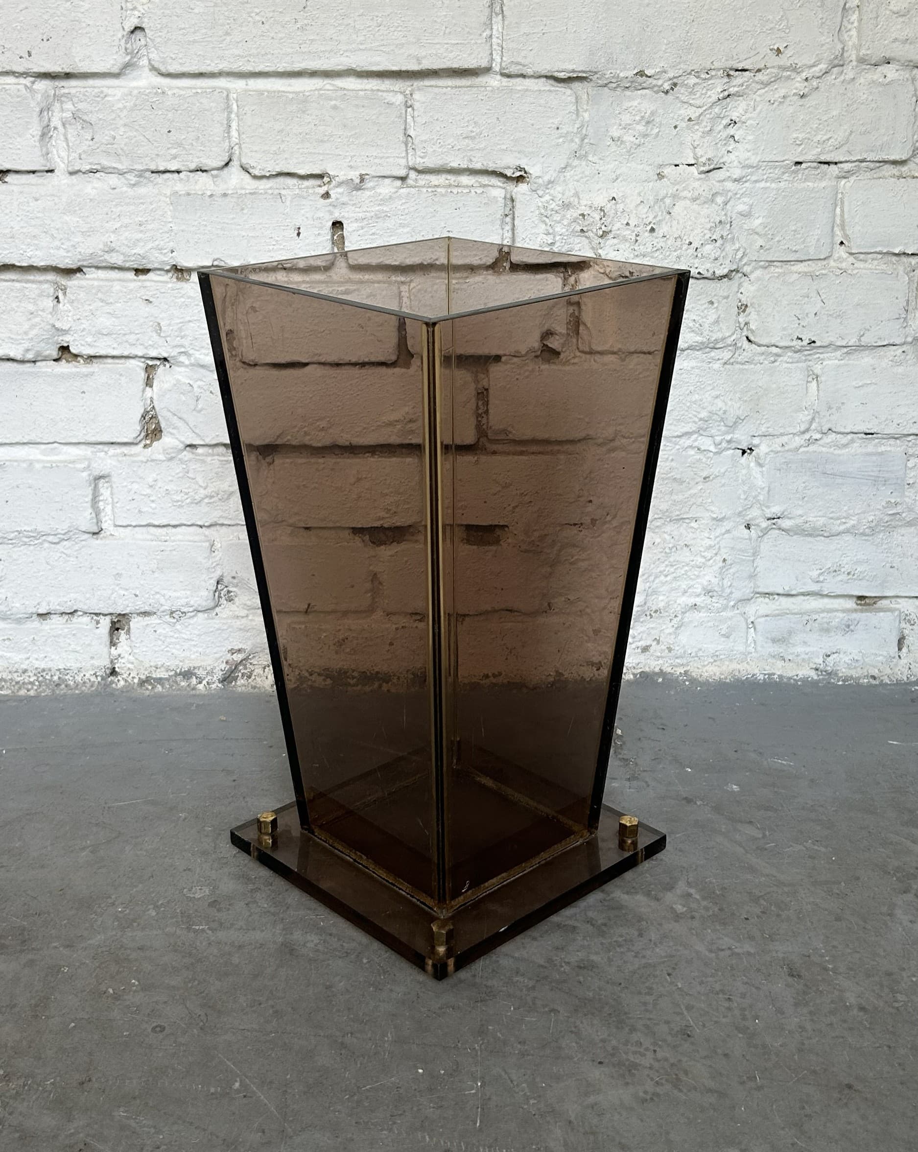 Umbrella Stand, brown grey transparent, acrylic plexiglass, 1970s - 397281