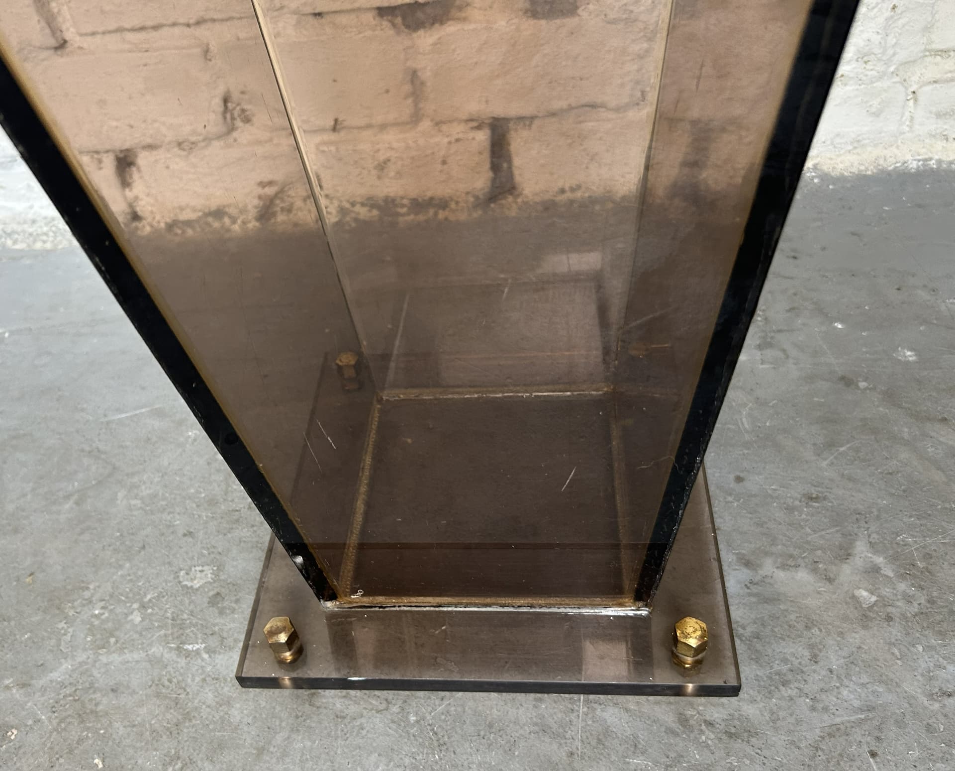 Umbrella Stand, brown grey transparent, acrylic plexiglass, 1970s - 397282