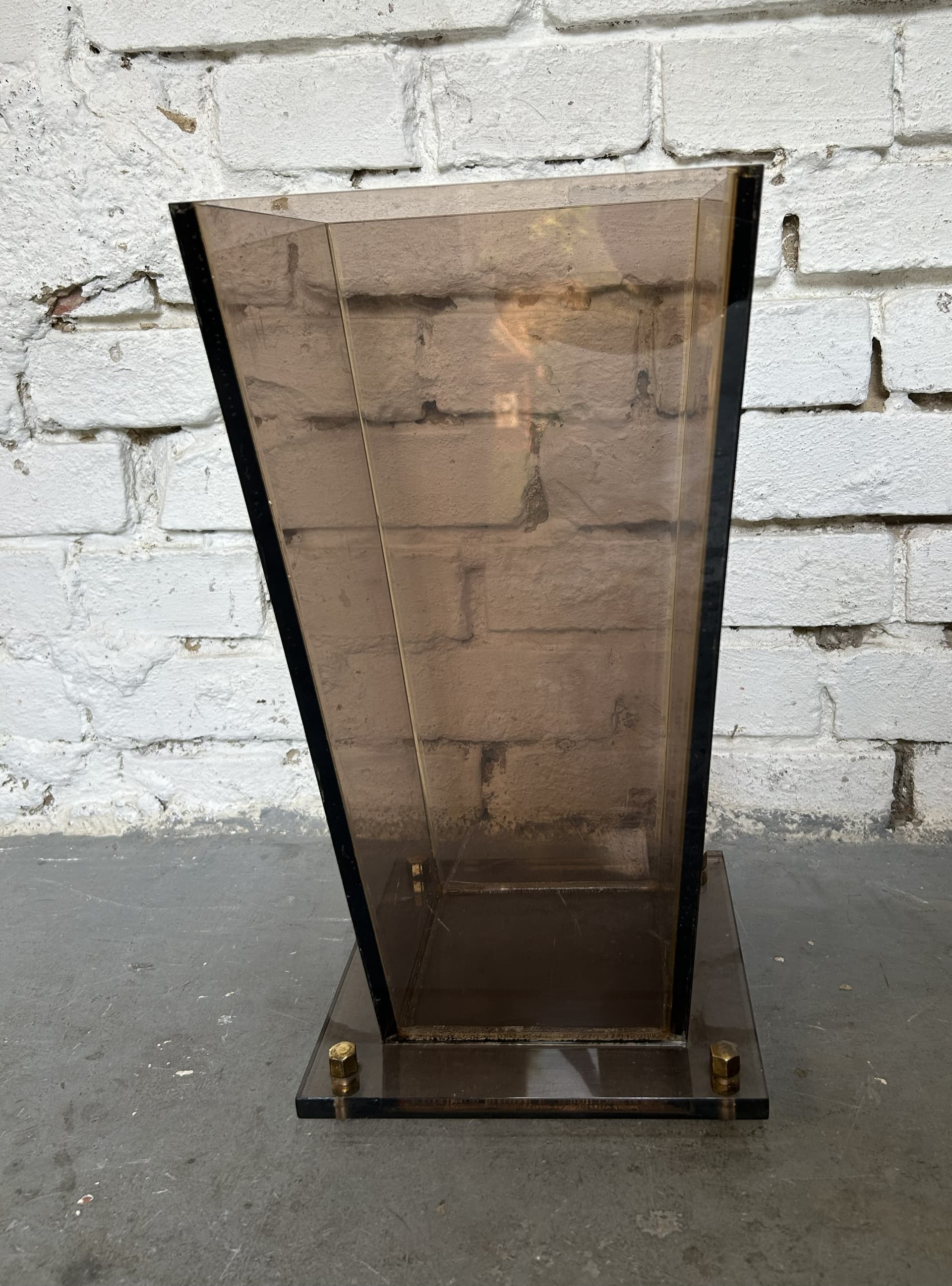 Umbrella Stand, brown grey transparent, acrylic plexiglass, 1970s - 397285