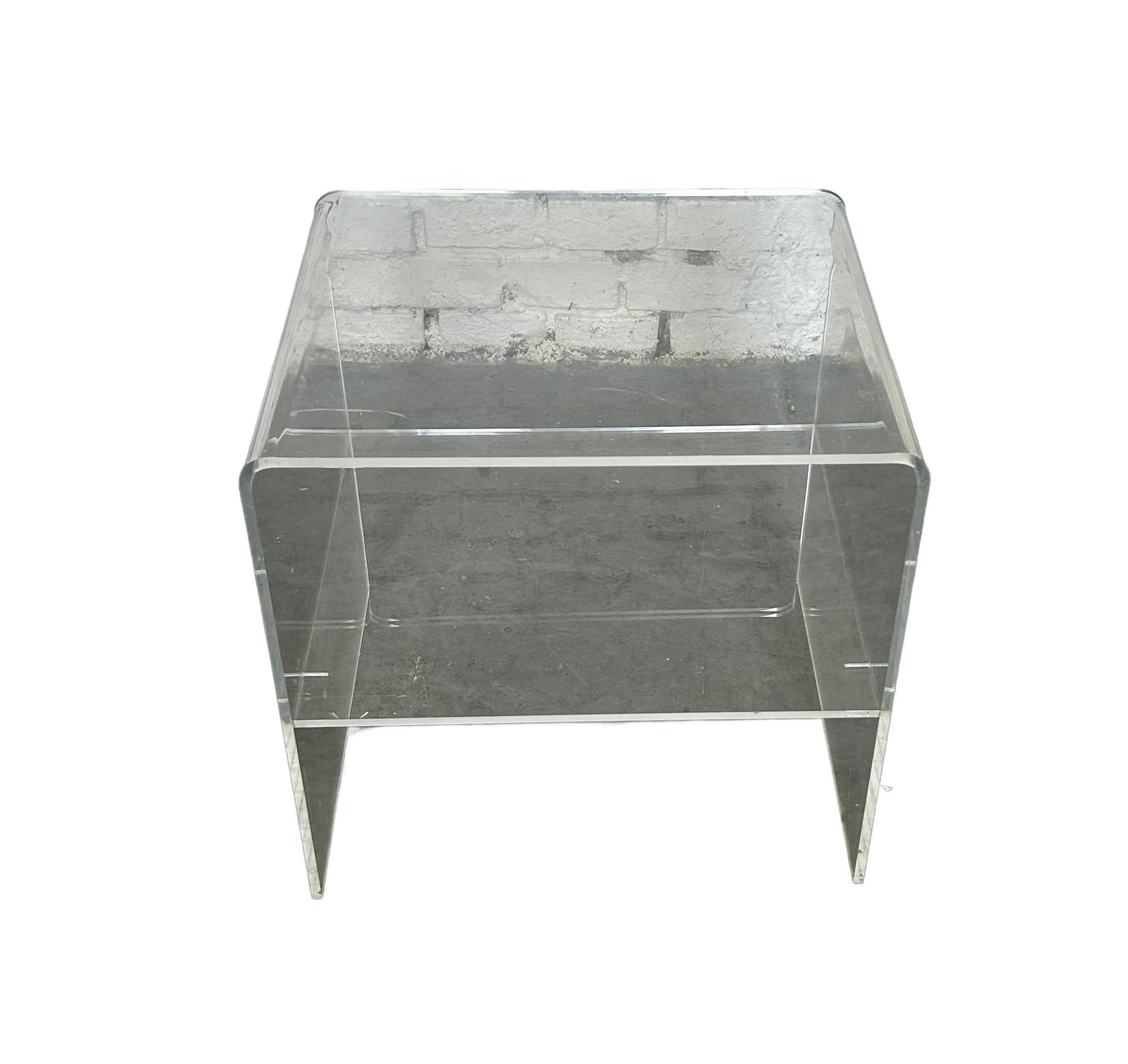 Side Table, Clear Acrylic, 1980s