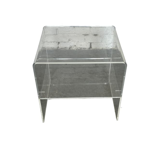 Side Table, Clear Acrylic, 1980s - DIMENSION