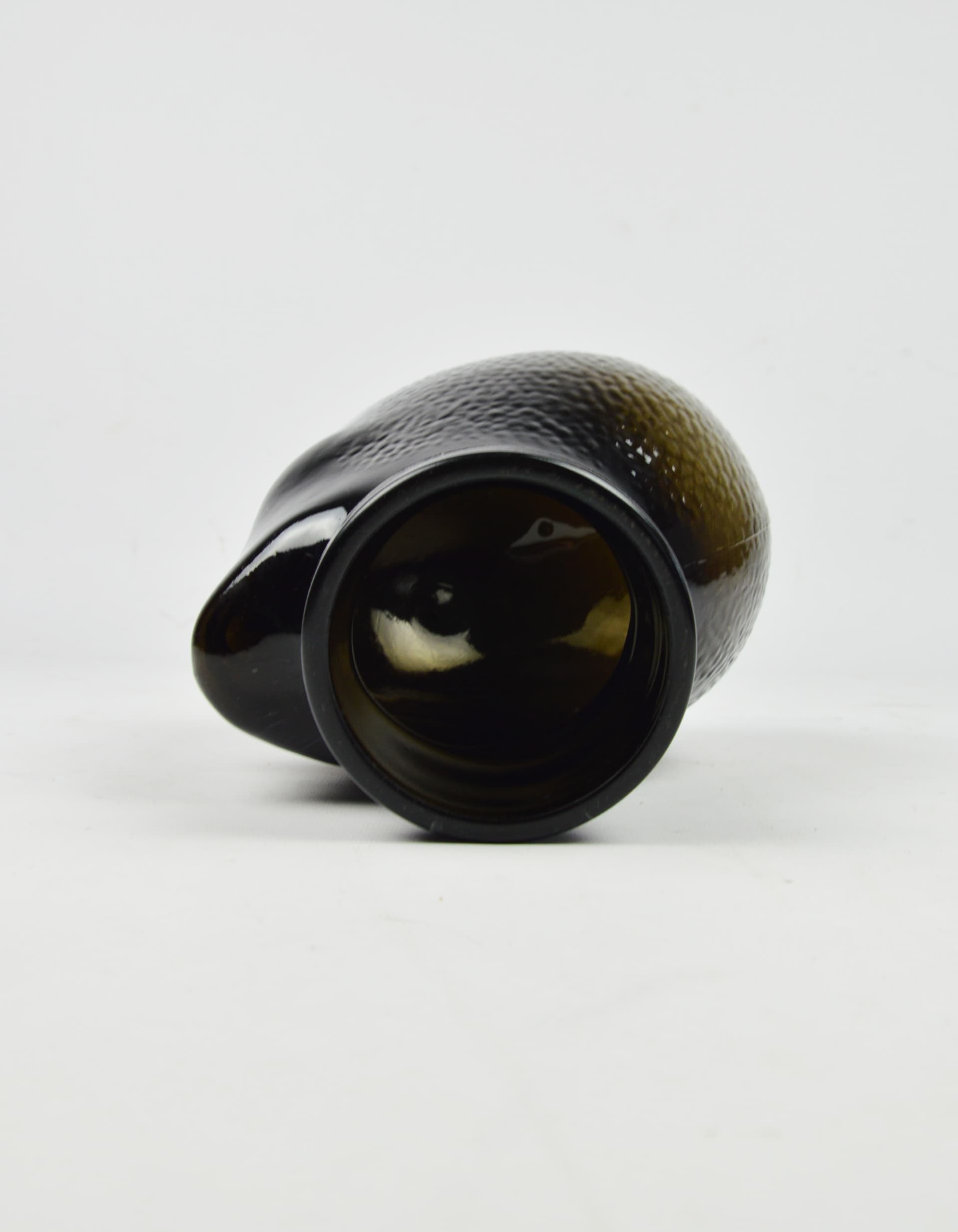 Decorative head, brown glass, 1970s. - 397490