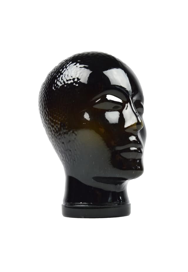 Decorative head, brown glass, 1970s. - DIMENSION
