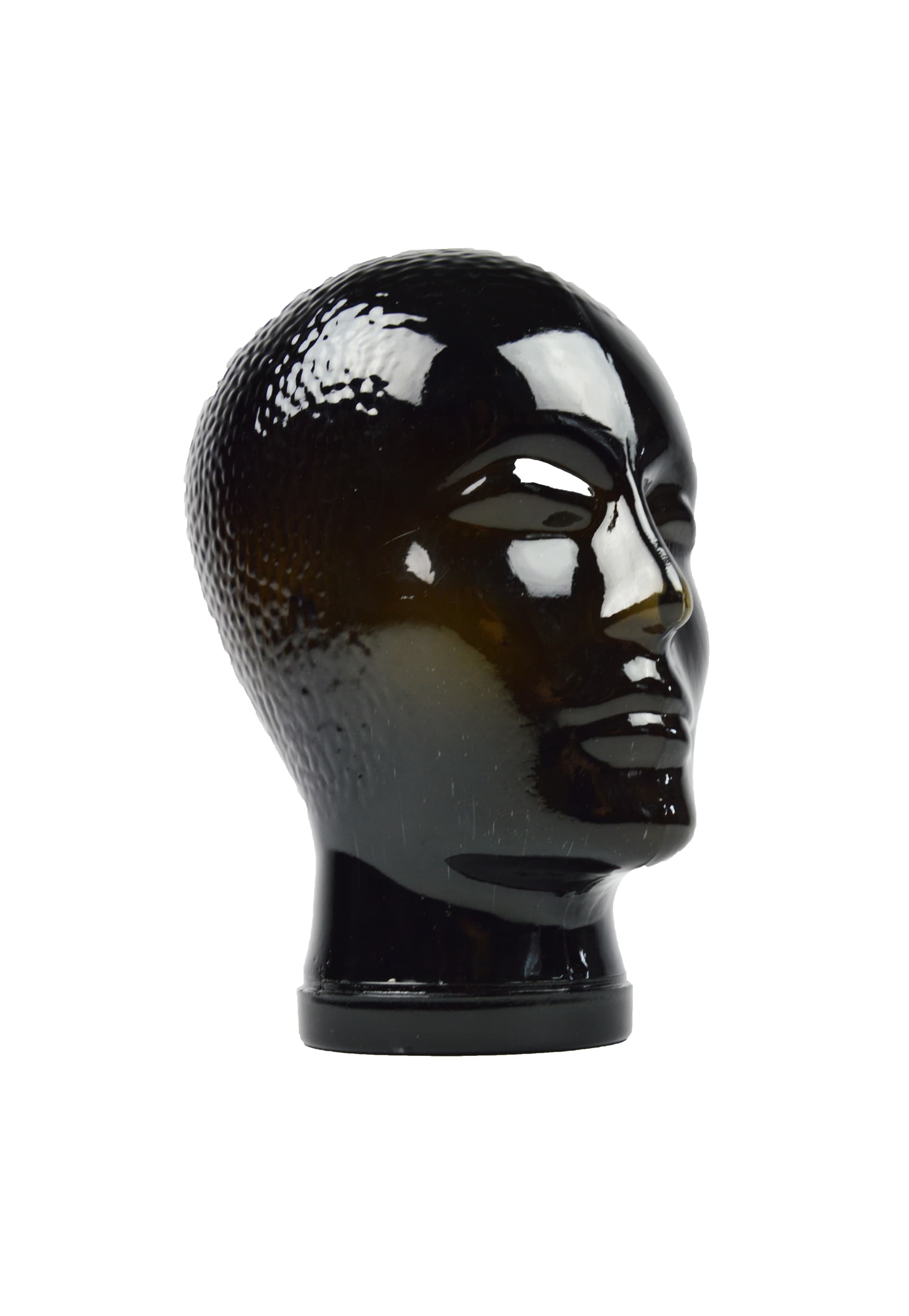 Decorative head, brown glass, 1970s. - 397497