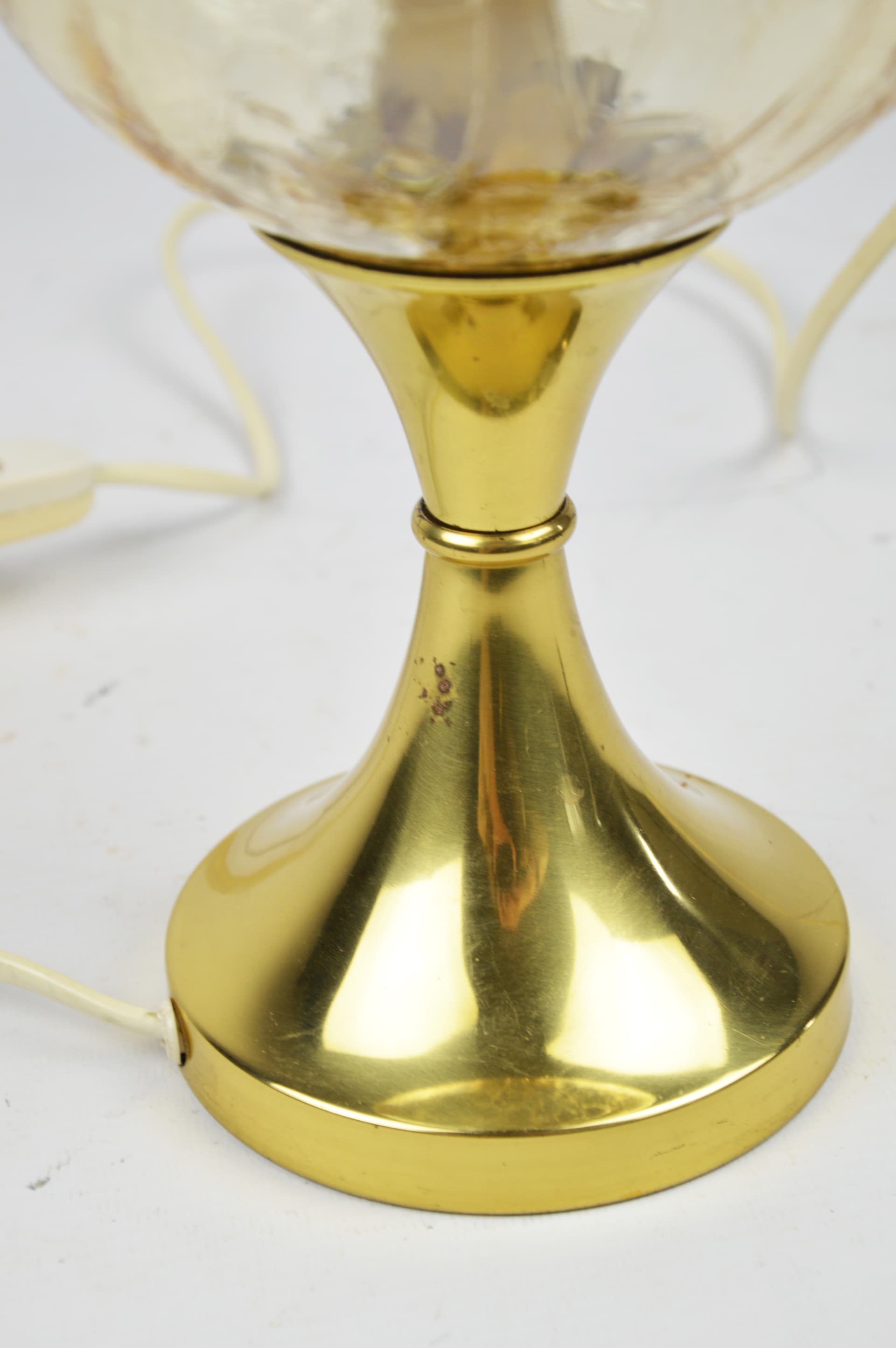 Table Lamp Space Age, transparent yellow soda glass, gold metal, Germany, 1970s. - 397508