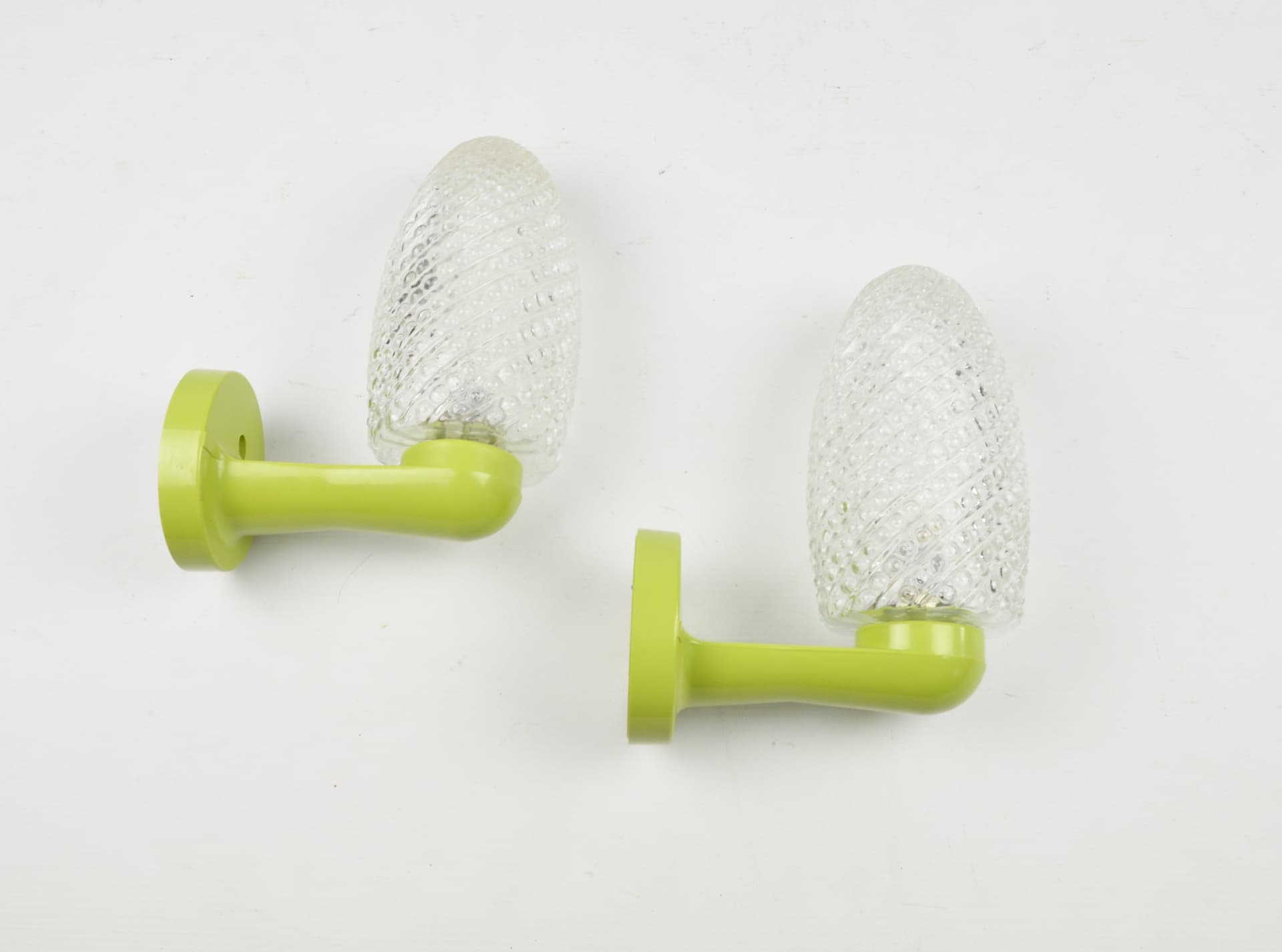 Pair of wall sconces Space Age, green acrylic, glass, Germany, 1980s. - 397520