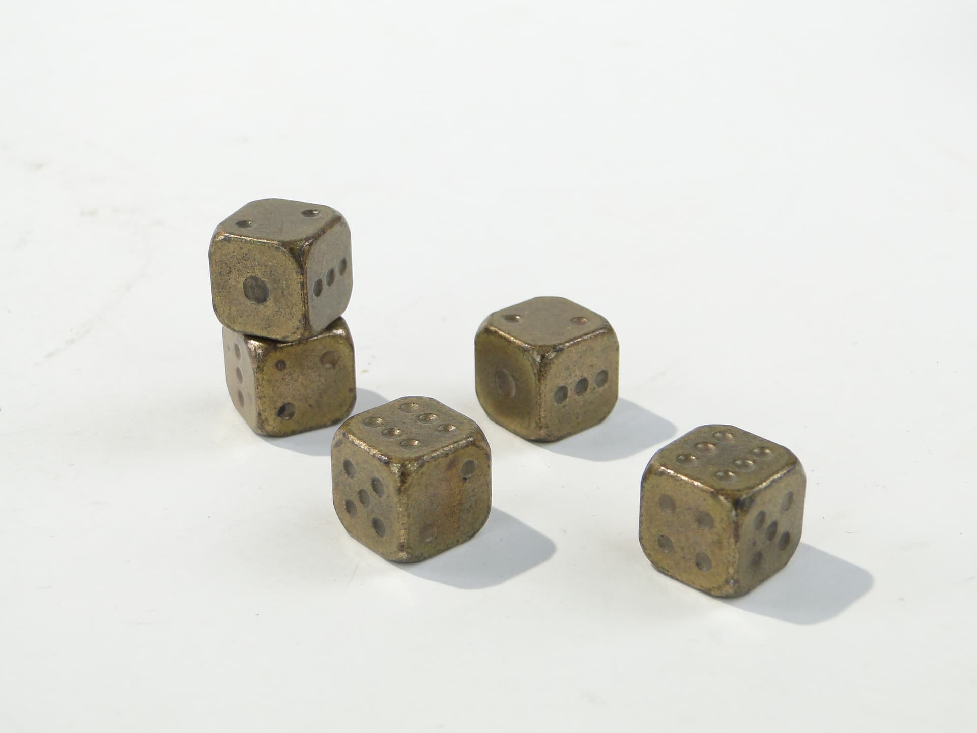 Set of Five Dice, bronze, 1920s - 397559