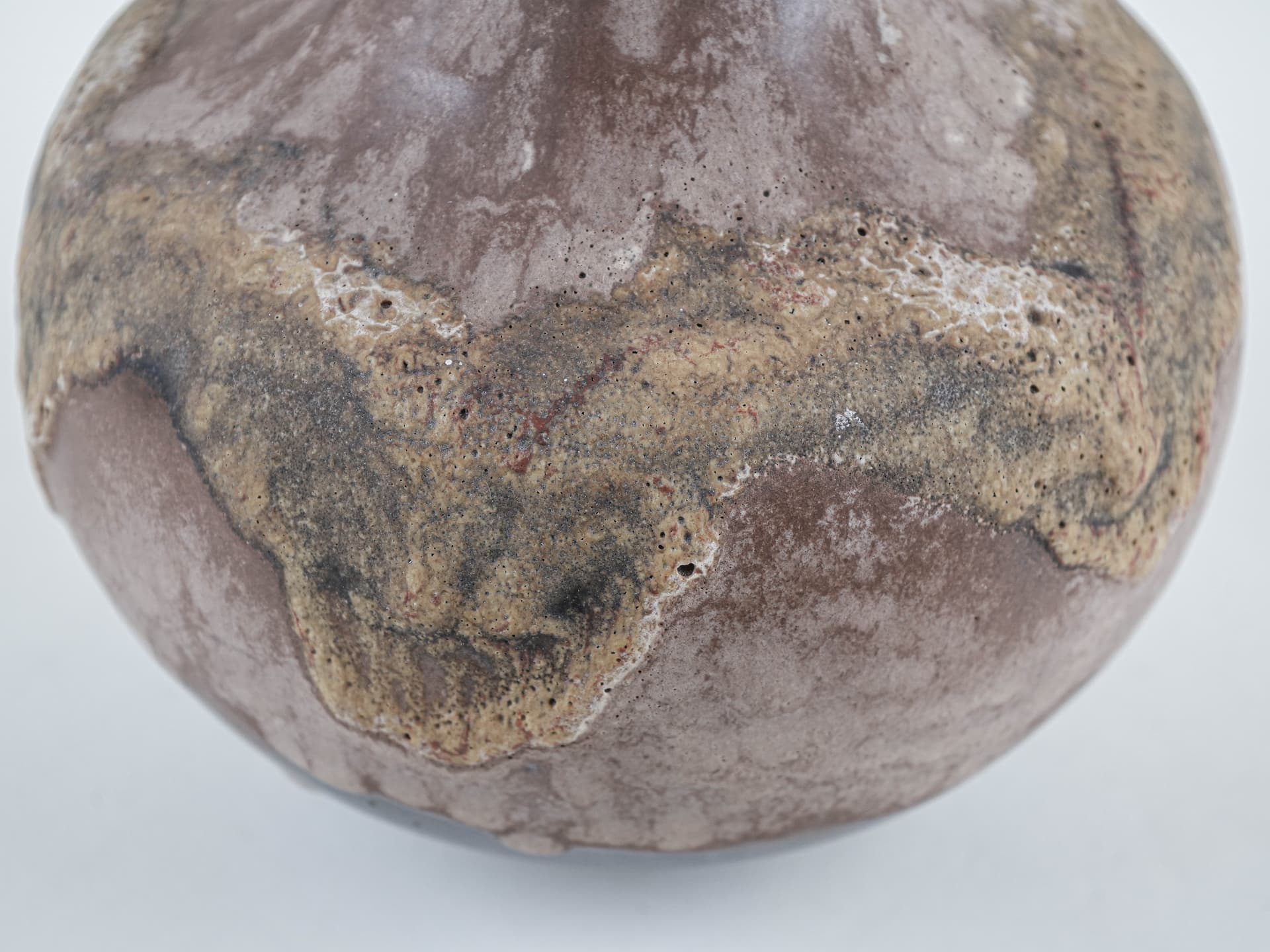 Vase West Germany, brown yellow green black ceramics, Germany, 1970s. - 397646