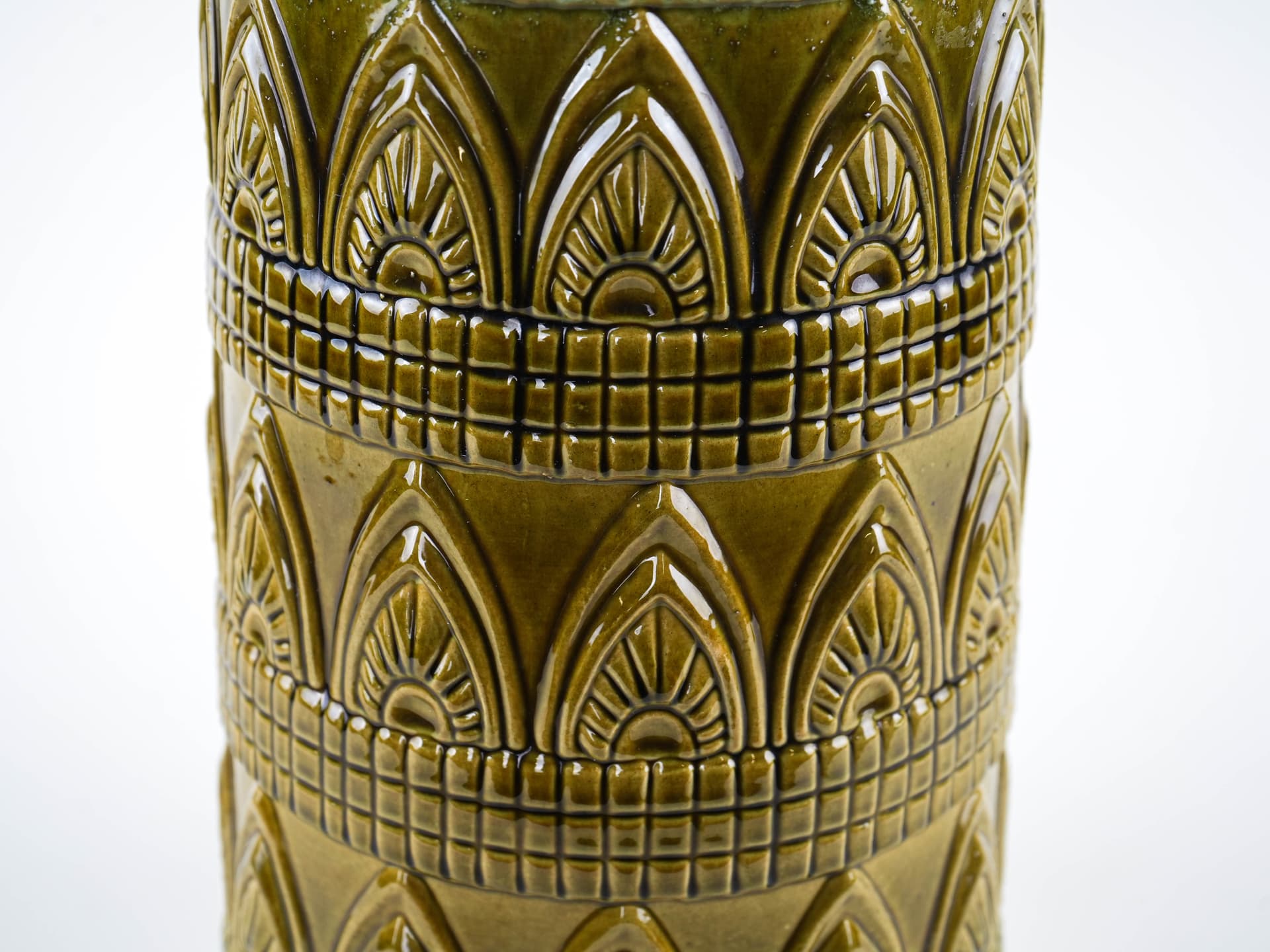 Vase West Germany, green white, ceramic, Germany, 1970s. - 397728