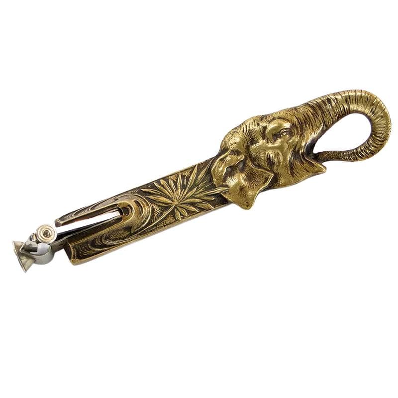 Cigar Guillotine Art Deco, golden bronze, chromed steel, Austria, 1920s