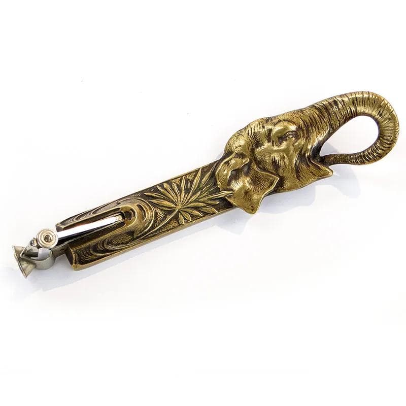 Gilotyna do cygar art déco, brąz złoty, stal chromowana, Austria, lata 20. - 29175