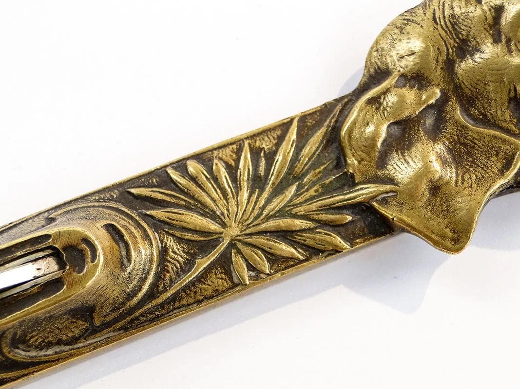 Gilotyna do cygar art déco, brąz złoty, stal chromowana, Austria, lata 20. - 29178