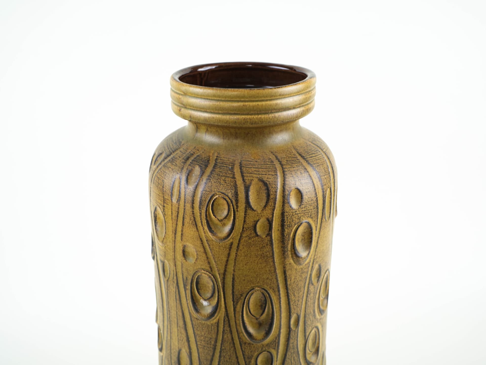 Vase West Germany, brown gold yellow, ceramic, Germany, 1970s. - 397742
