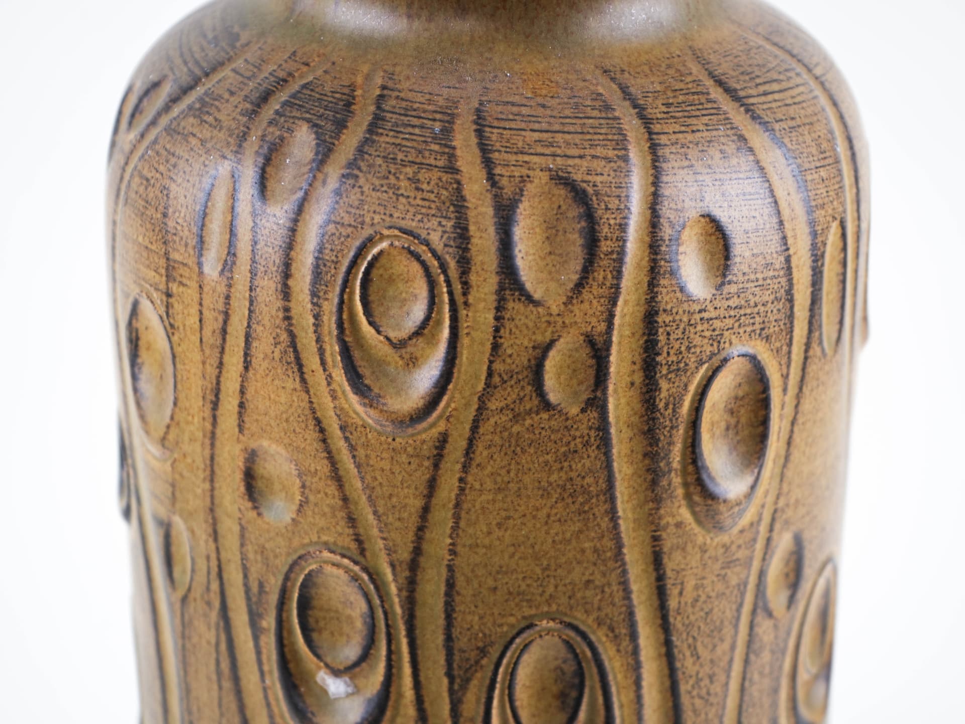 Vase West Germany, brown gold yellow, ceramic, Germany, 1970s. - 397748