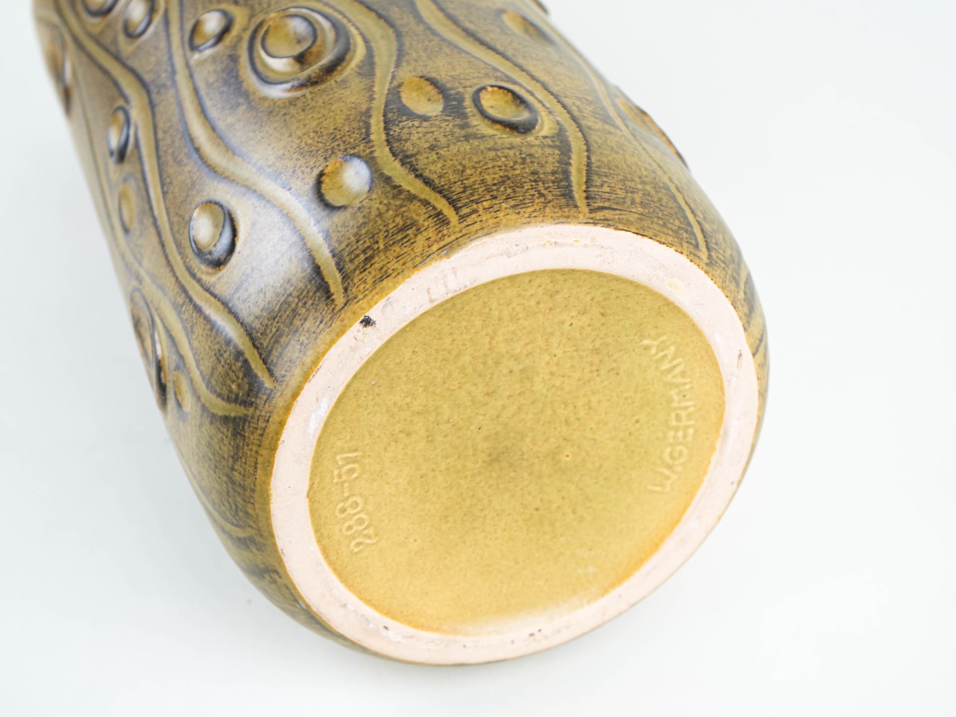 Vase West Germany, brown gold yellow, ceramic, Germany, 1970s. - 397745