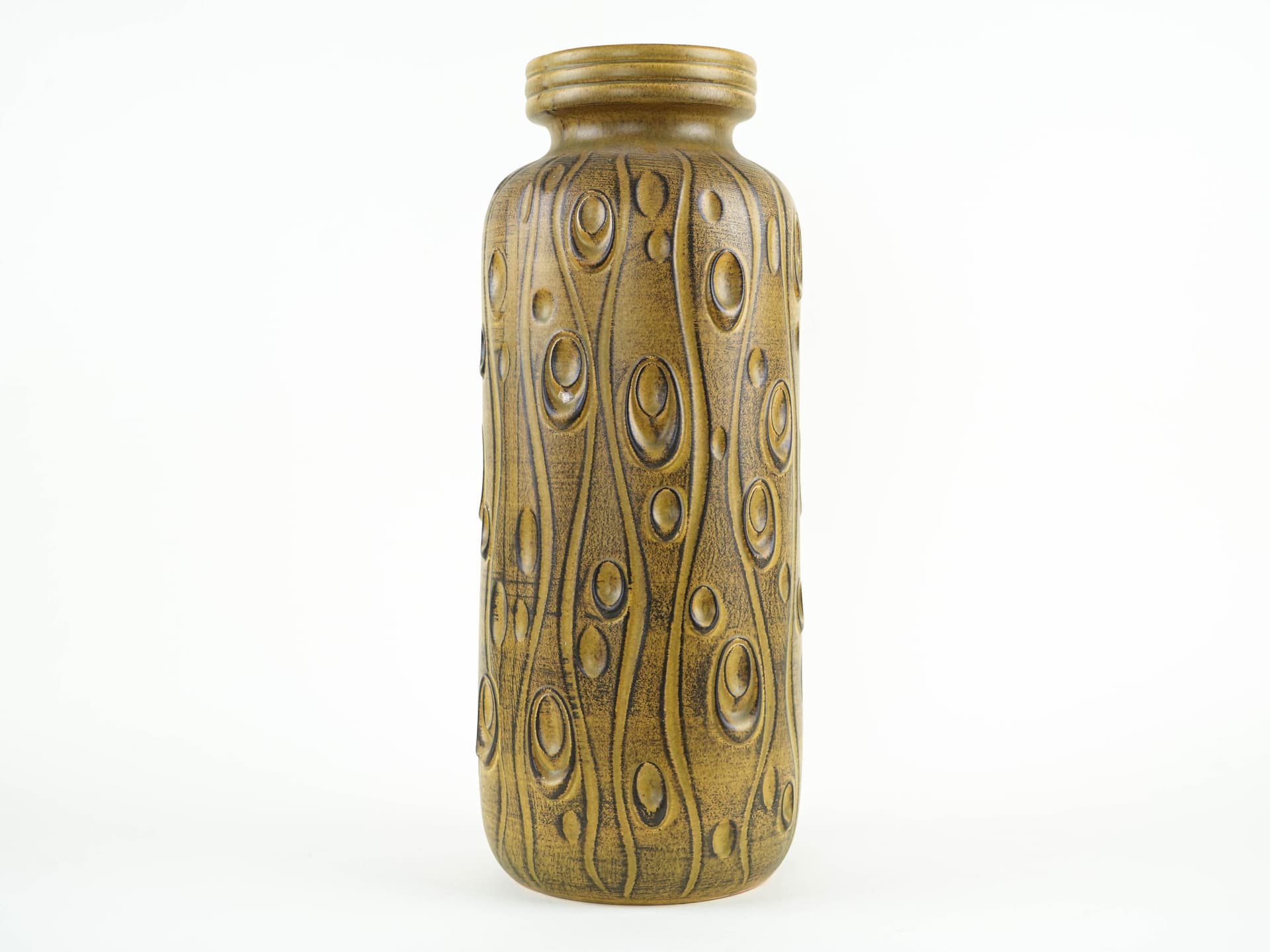 Vase West Germany, brown gold yellow, ceramic, Germany, 1970s. - 397744