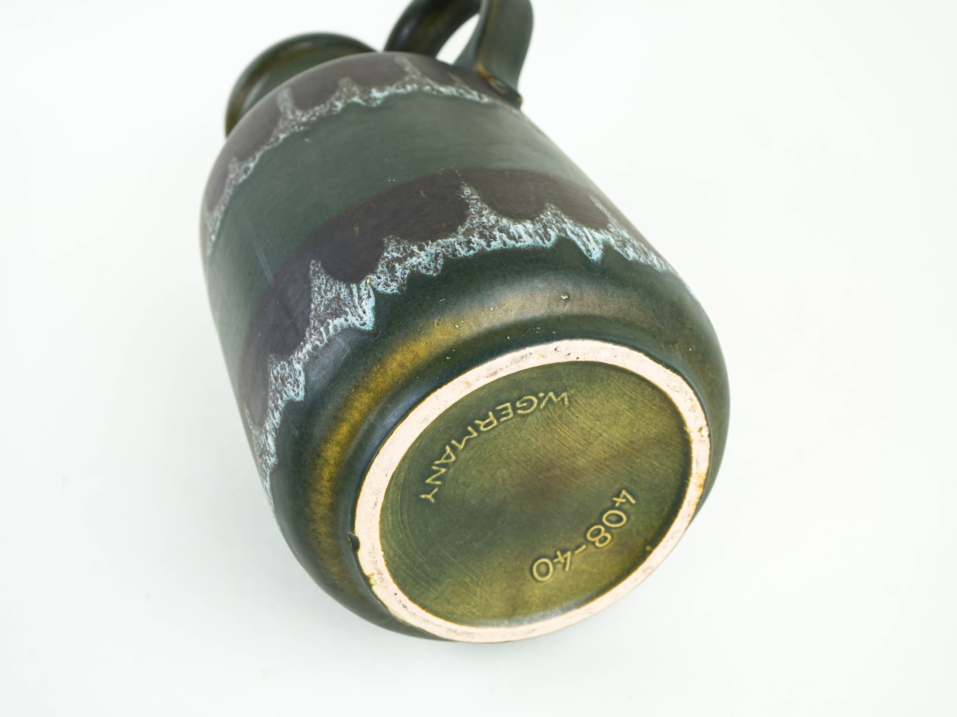 Vase Fat Lava, green, ceramic, Germany, 1970s. - 397789