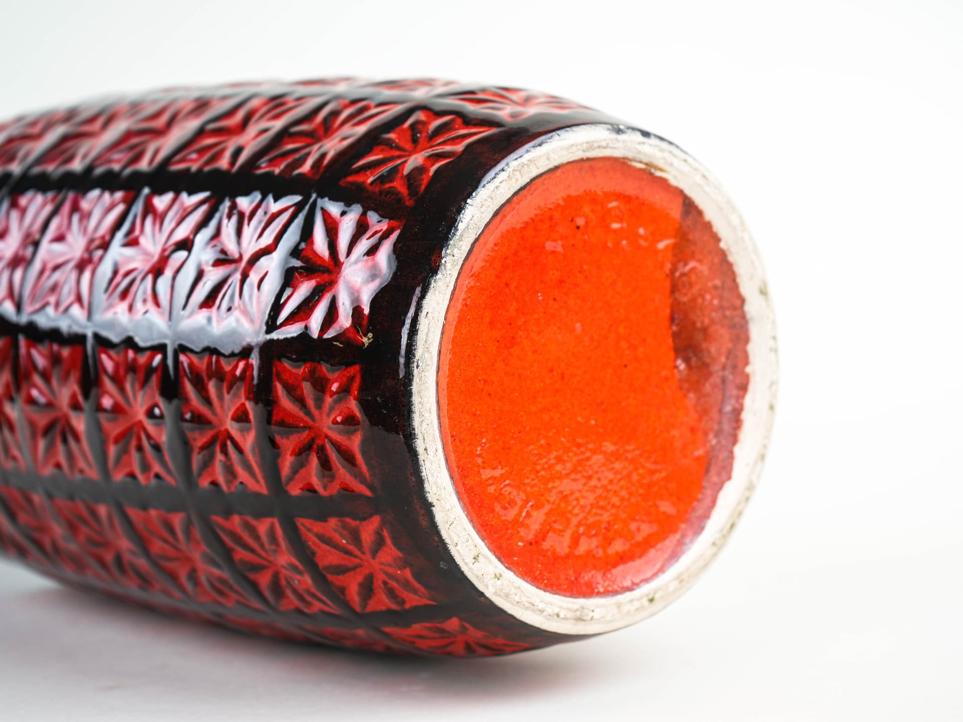 Vase West Germany, black red, ceramic, Germany, 1970s. - 397821