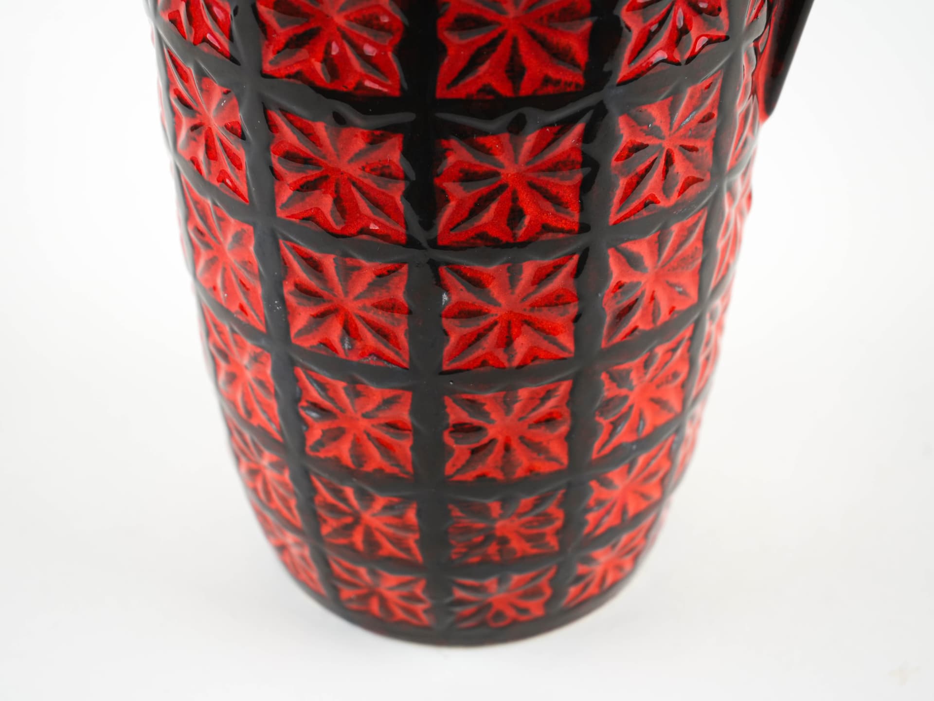 Vase West Germany, black red, ceramic, Germany, 1970s. - 397822